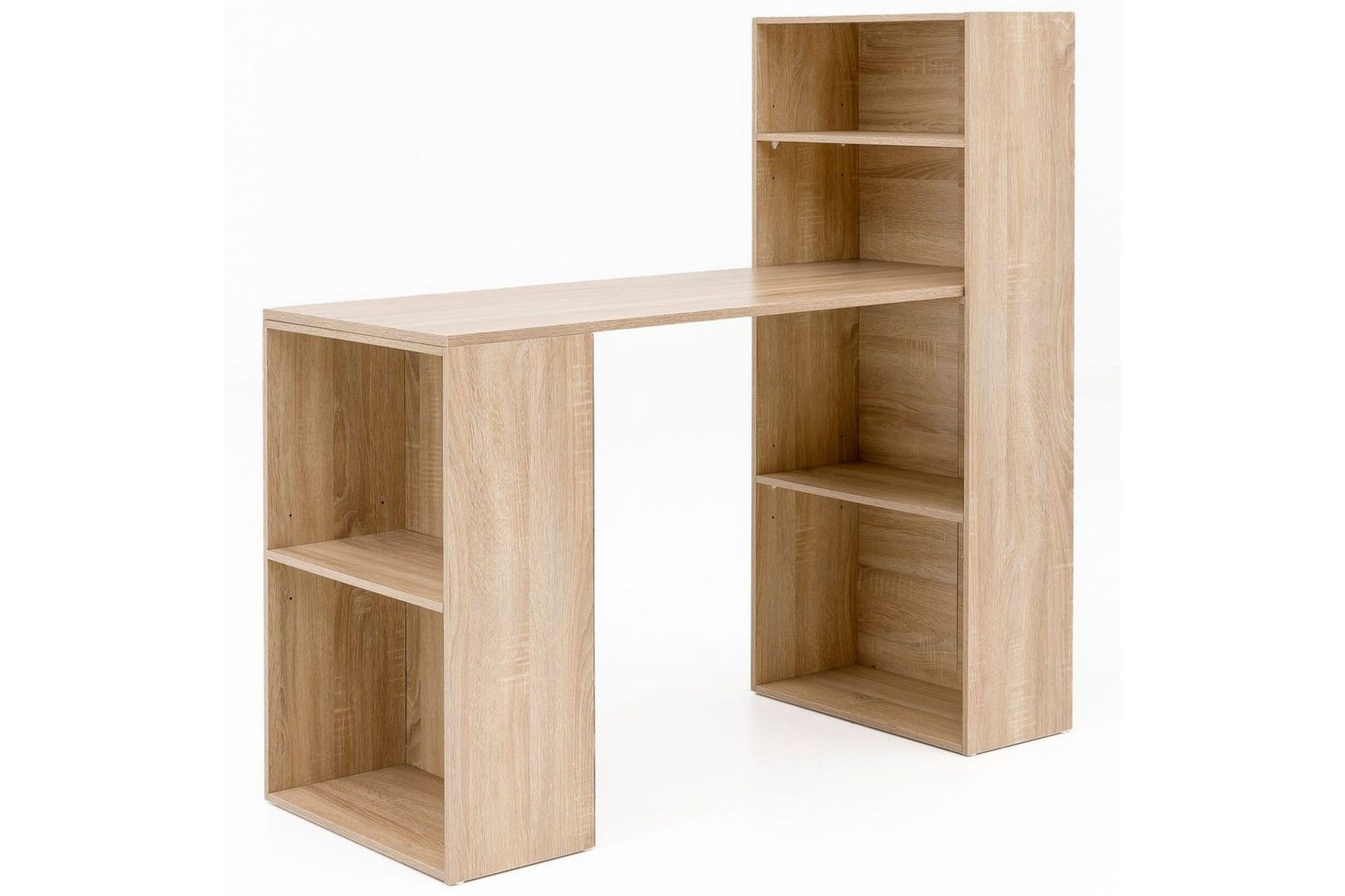 Skrivbord Wohnling med hylla 120x120x53 cm tr&auml; i modern stil Sonoma - Sonoma