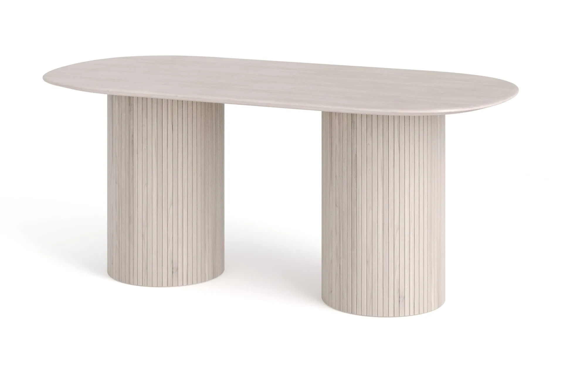 Kopparbo Matbord Oval 180x90 cm Fan&eacute;r - Vitlaserat