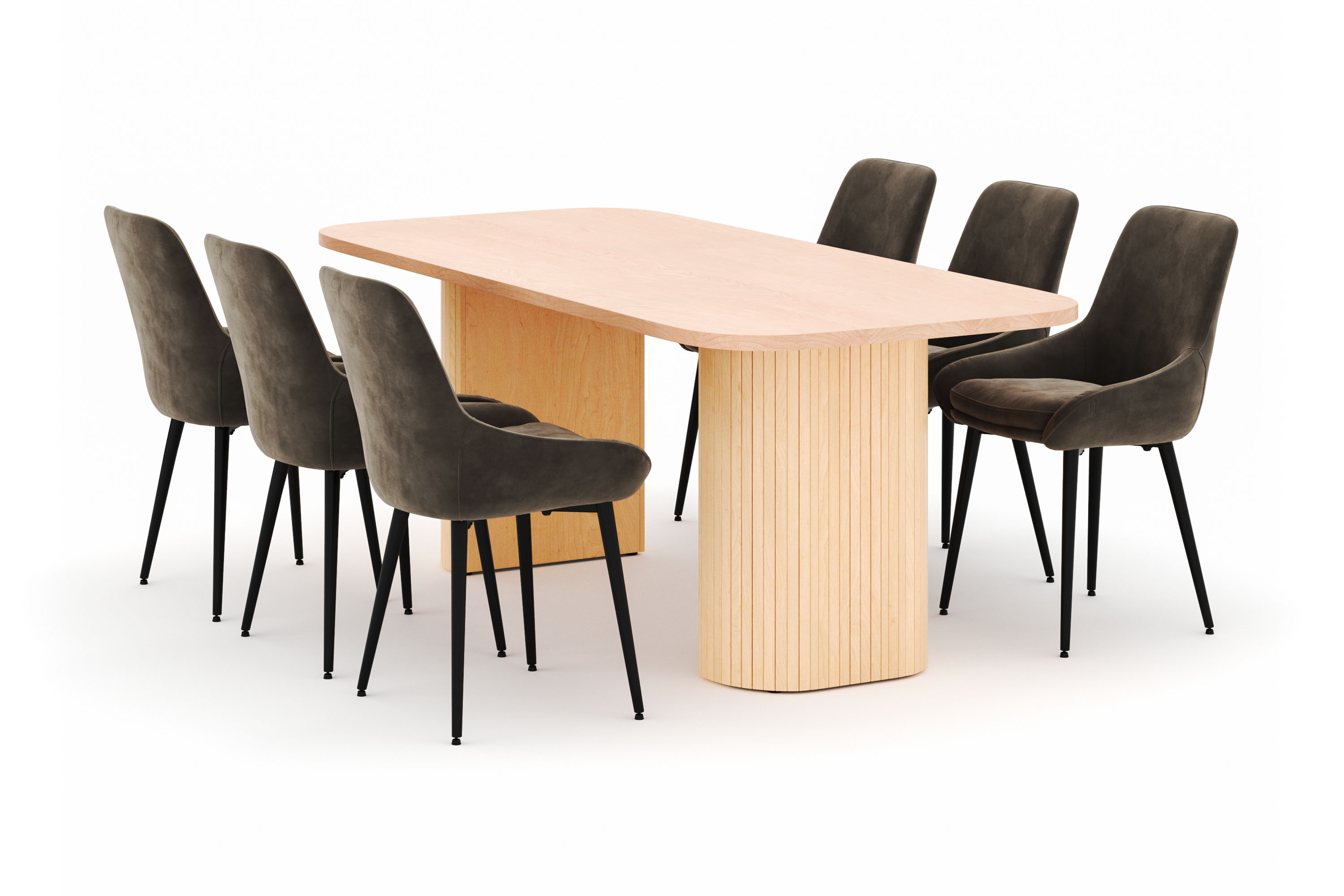 kopparbo matgrupp 200x90cm med 6 alsarp matstolar - natural