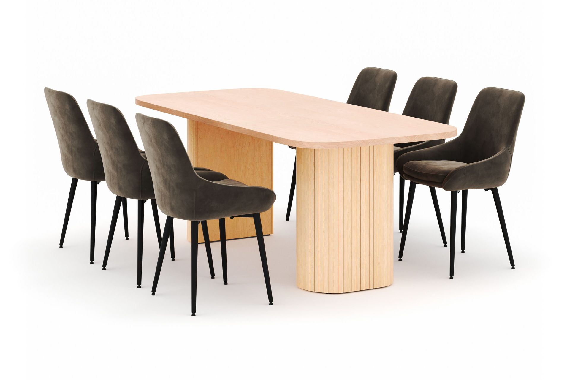 Kopparbo Matgrupp 200x90cm med 6 Alsarp Matstolar - Natural