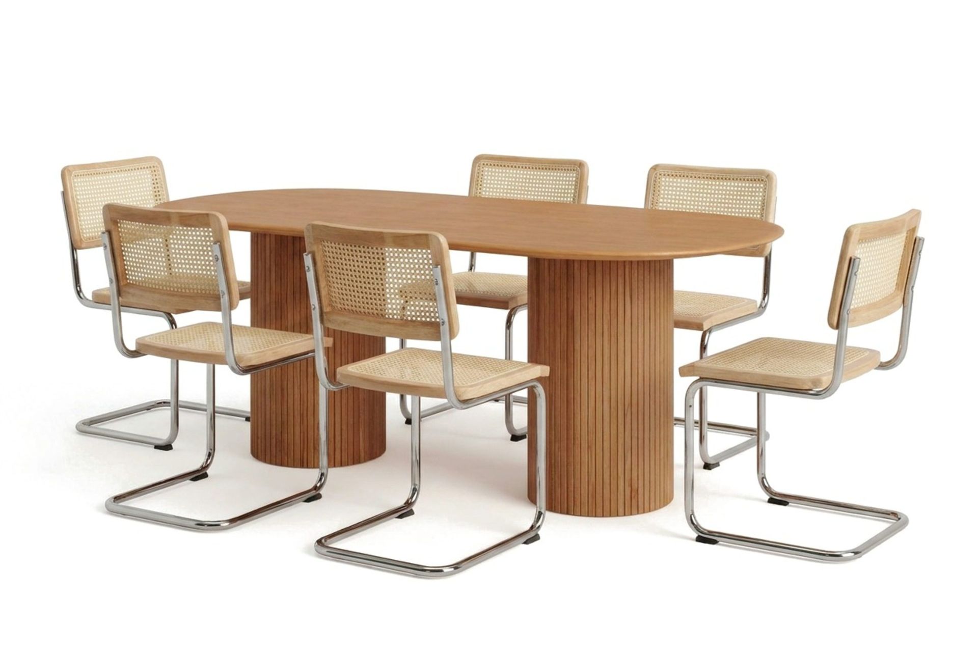 Kopparbo Matgrupp oval 180 cm Ek med 6 Build Matstolar - Ek