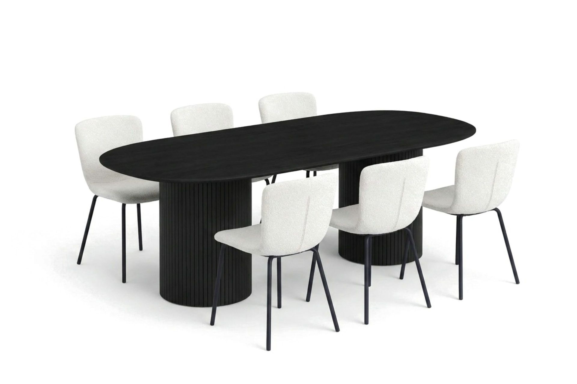 Kopparbo Matgrupp oval 180 cm Svart med 6 Katy Matstolar - Svart