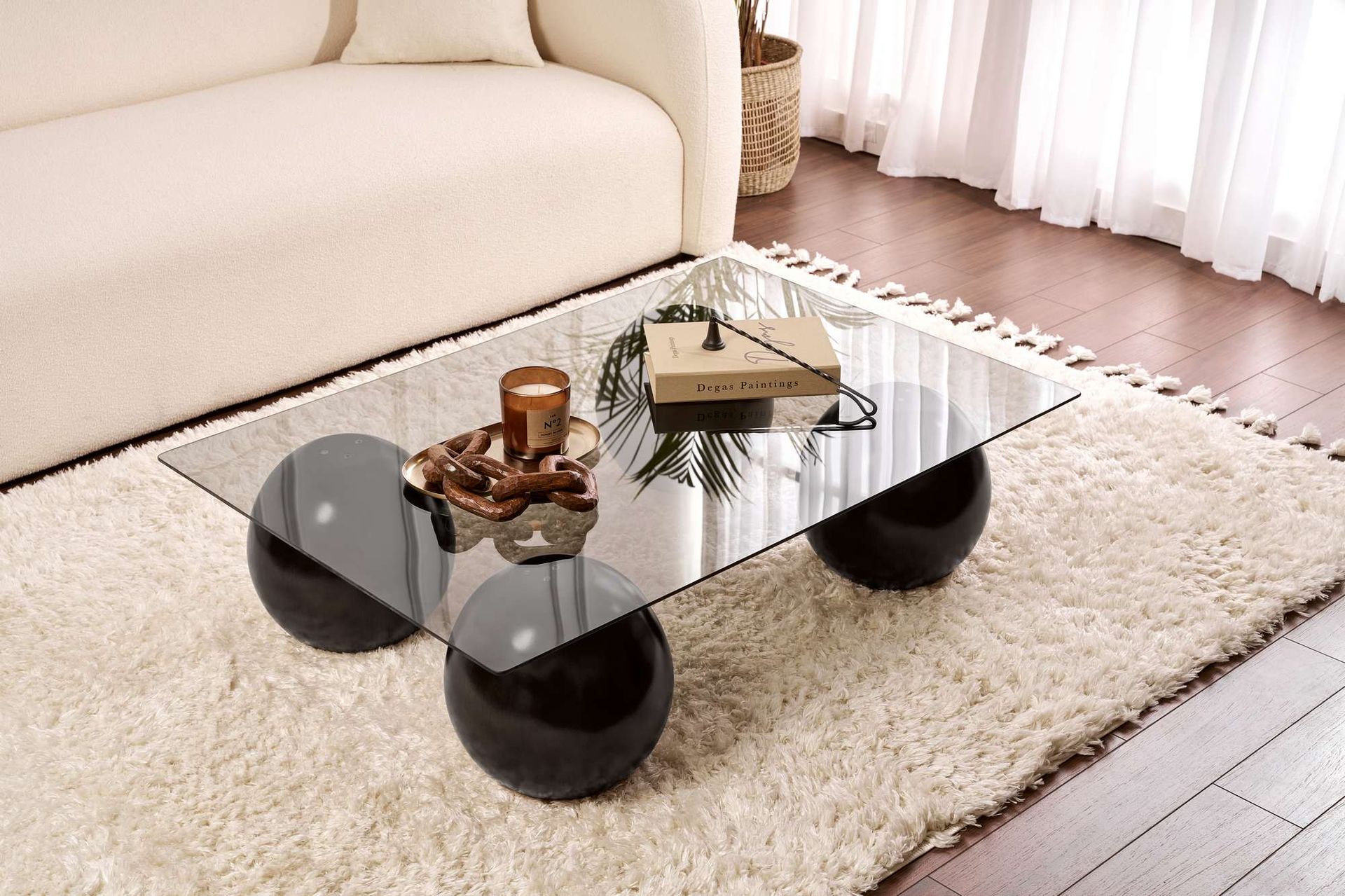 Koushik Soffbord 110 cm - Svart och gr&aring;