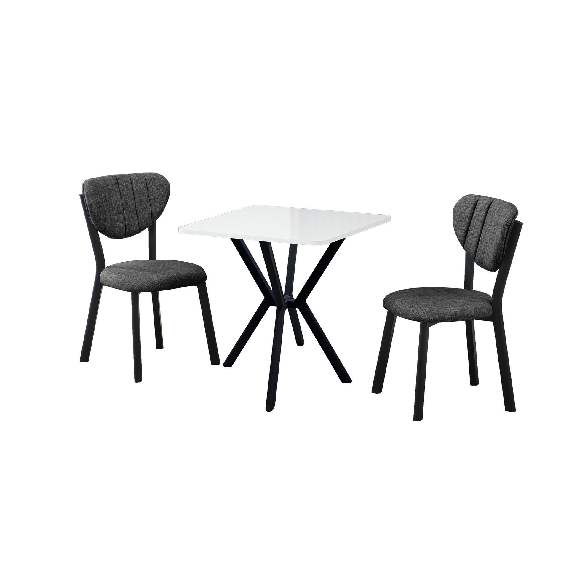 Krylor Matgrupp Bord 70 cm + 2 Stolar - Antracit/Vit