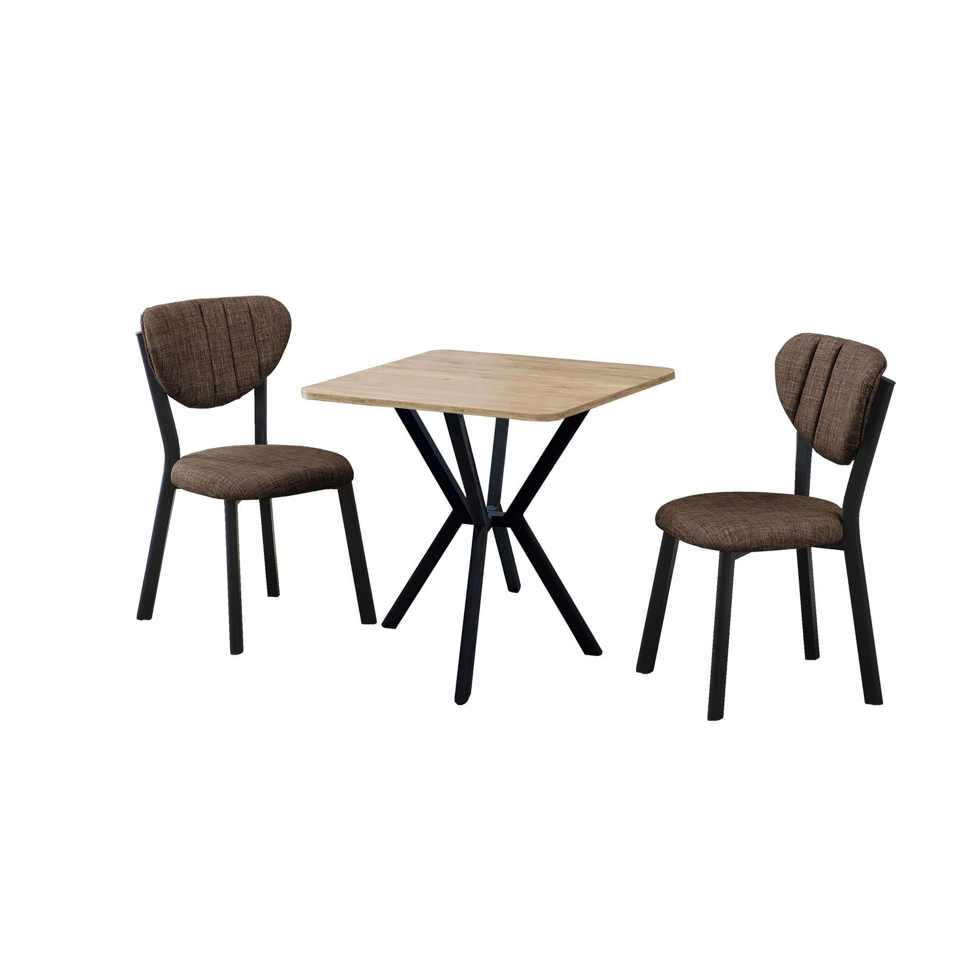 Krylor Matgrupp Bord 70 cm + 2 Stolar - Brun Valn&ouml;t