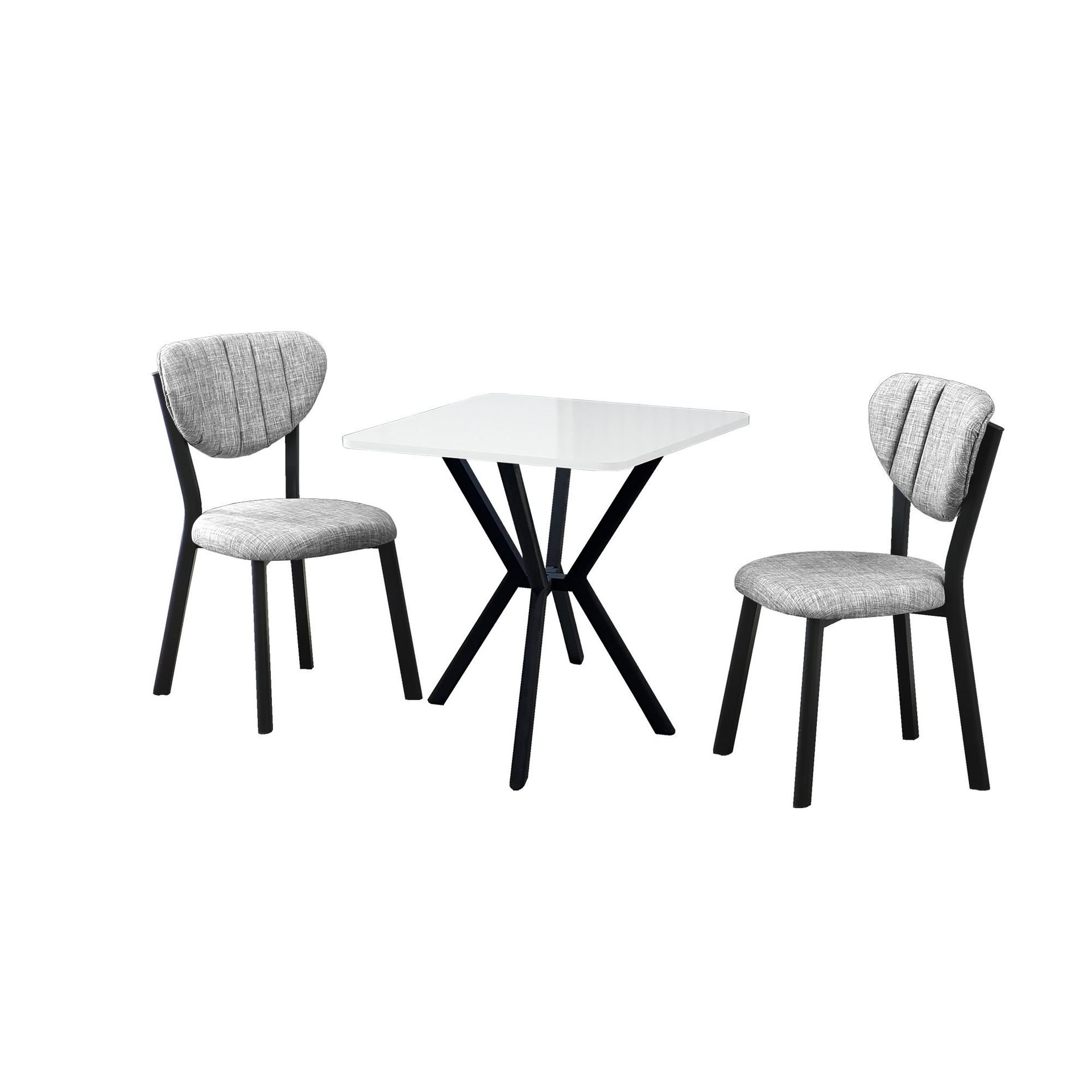 Krylor Matgrupp Bord 70 cm + 2 Stolar - Grå Vit