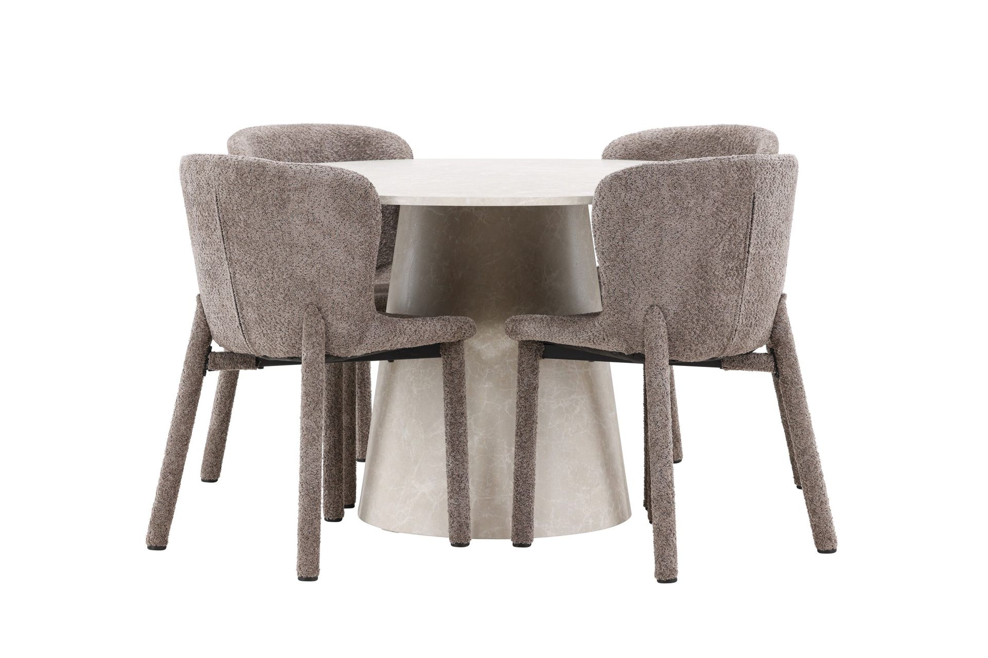 Lanzo Matbord 120 cm Rund med 4 Astoria Matstol -