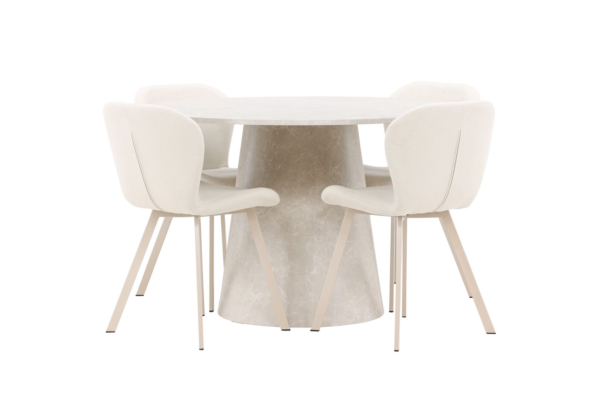 Lanzo Matbord 120 cm Rund med 4 Lilja Matstol -