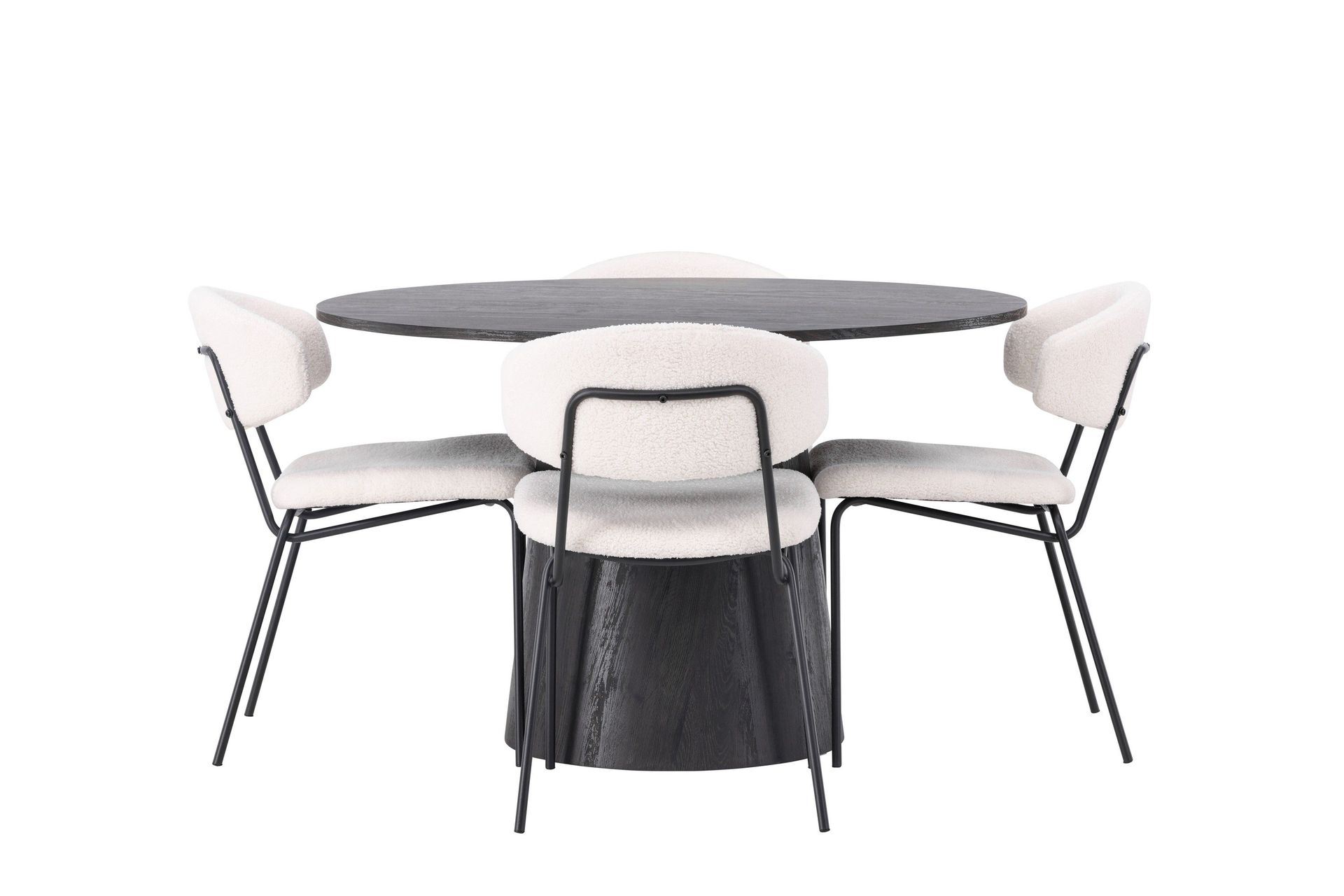 Lanzo Matgrupp 120 cm Rund med 4 Chico Stolar - Mocca