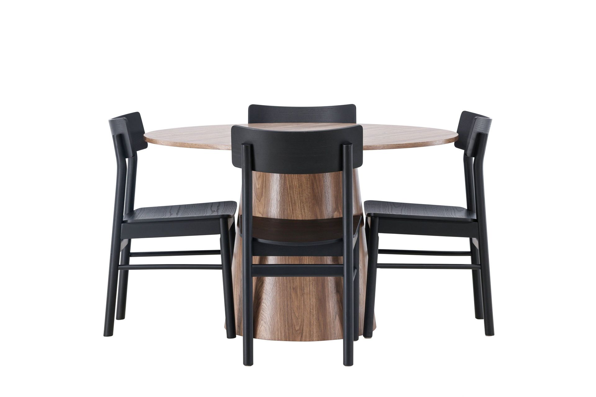 Lanzo Matgrupp 120 cm Rund med 4 Montros Stolar - Natur