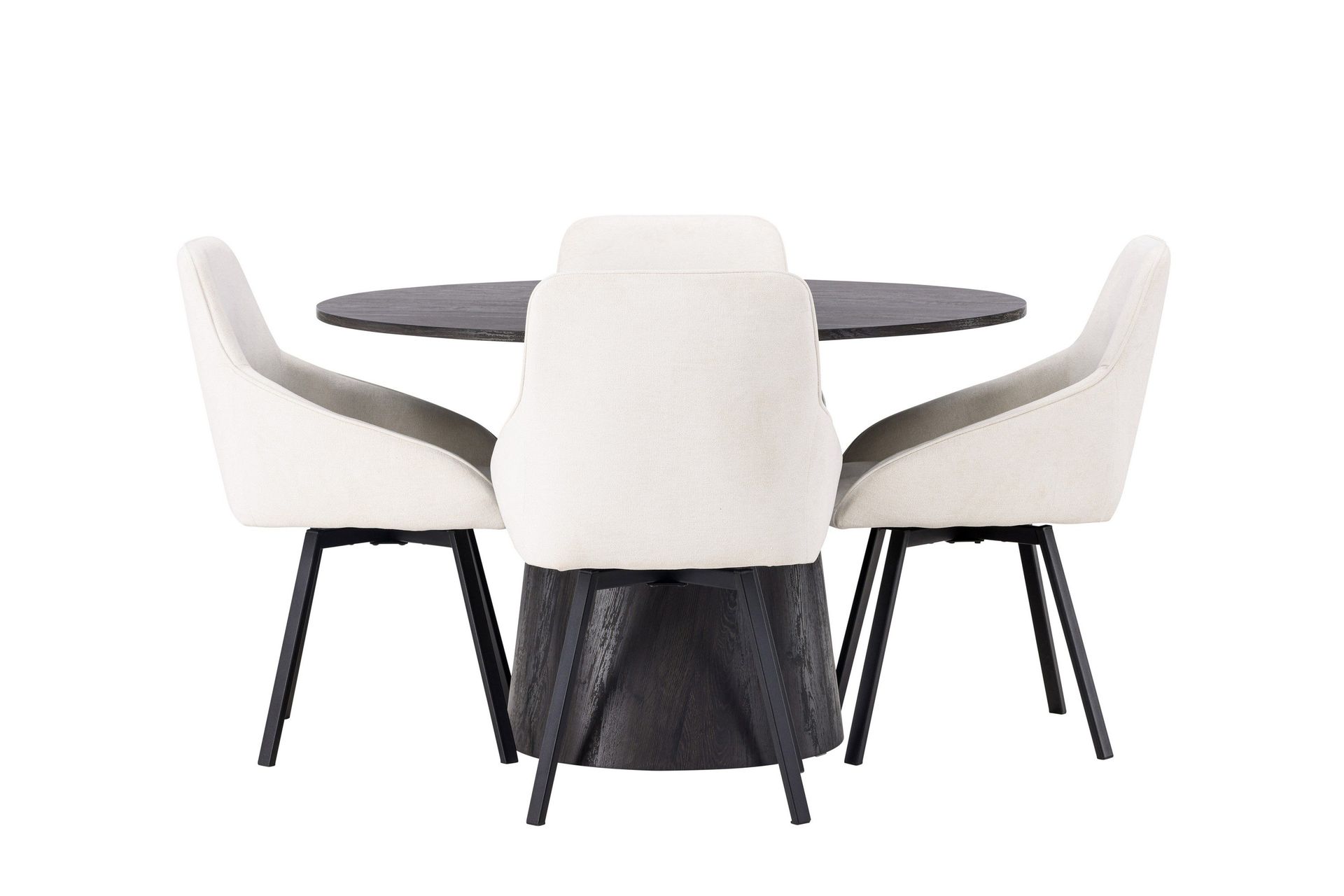 Lanzo Matgrupp 120 cm Rund med 4 Rosie stolar - Beige