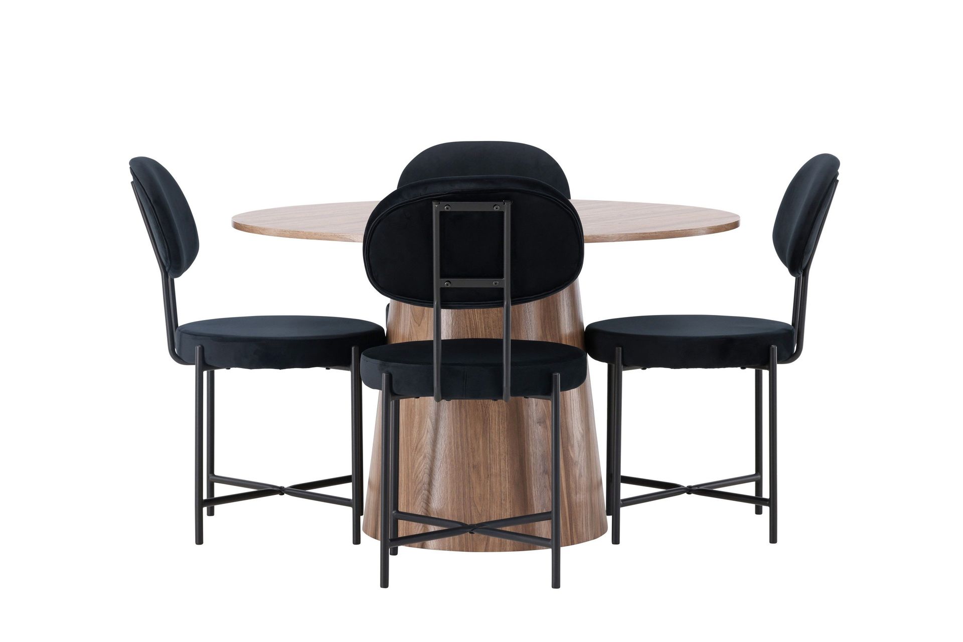 Lanzo Matgrupp 120 cm Rund med 4 Stella Stolar - Natur