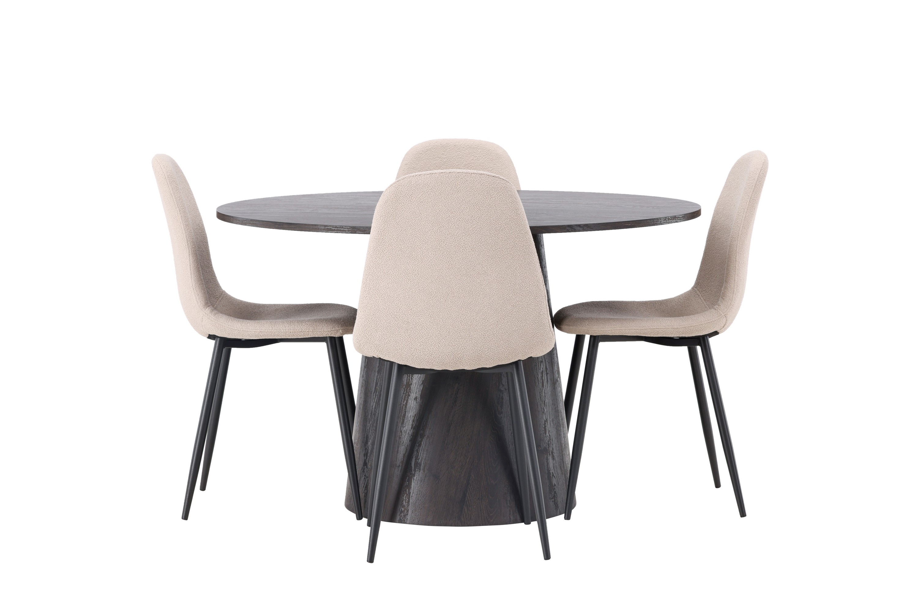 Lanzo Matgrupp 120 cm Rund med 4 Polar stolar Beige