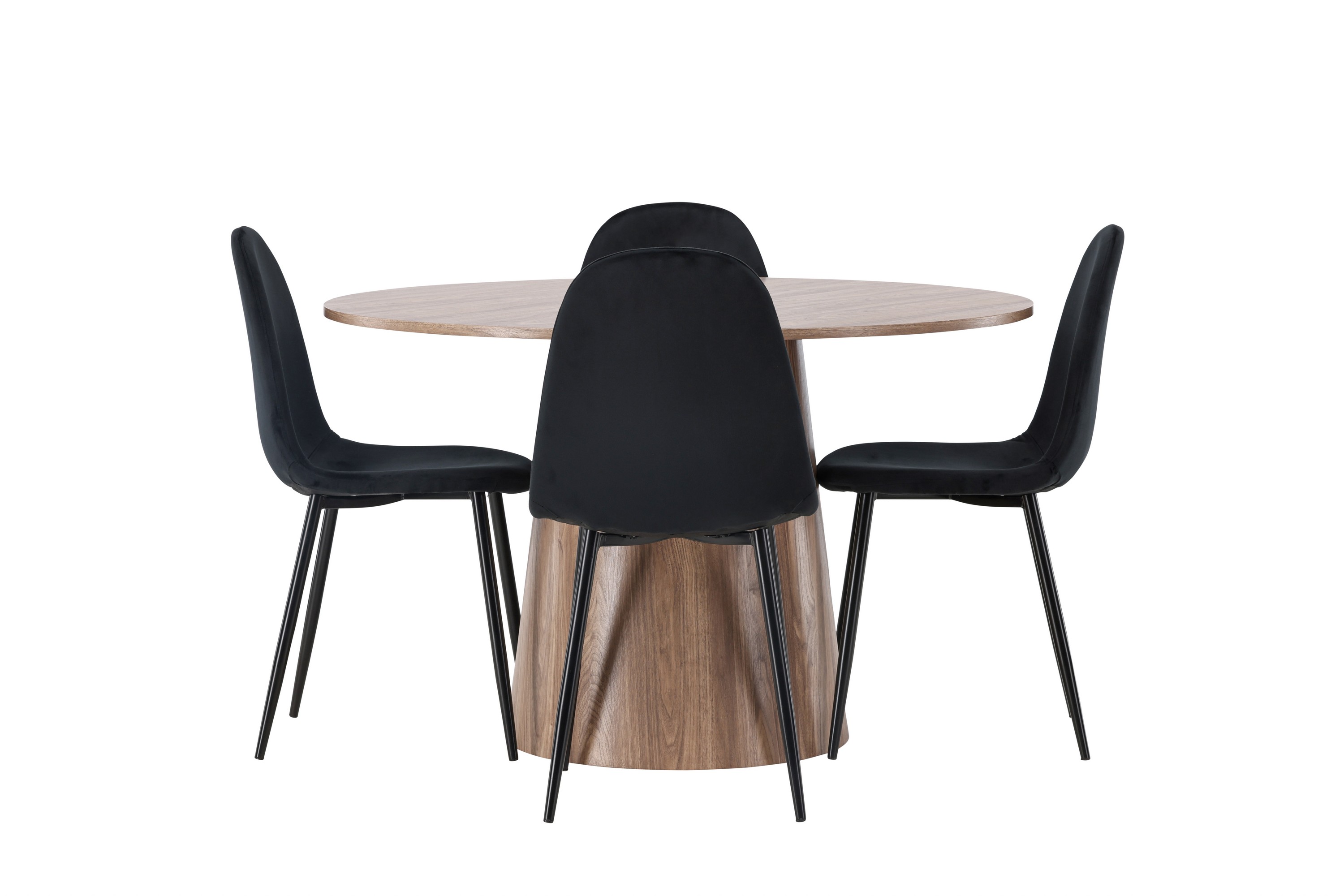 lanzo matgrupp 120 cm rund med 4 polar stolar - natur