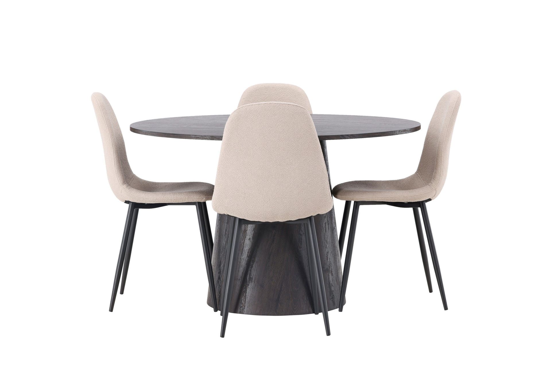 Lanzo Matgrupp 120 cm Rund med 4 Polar stolar - Beige