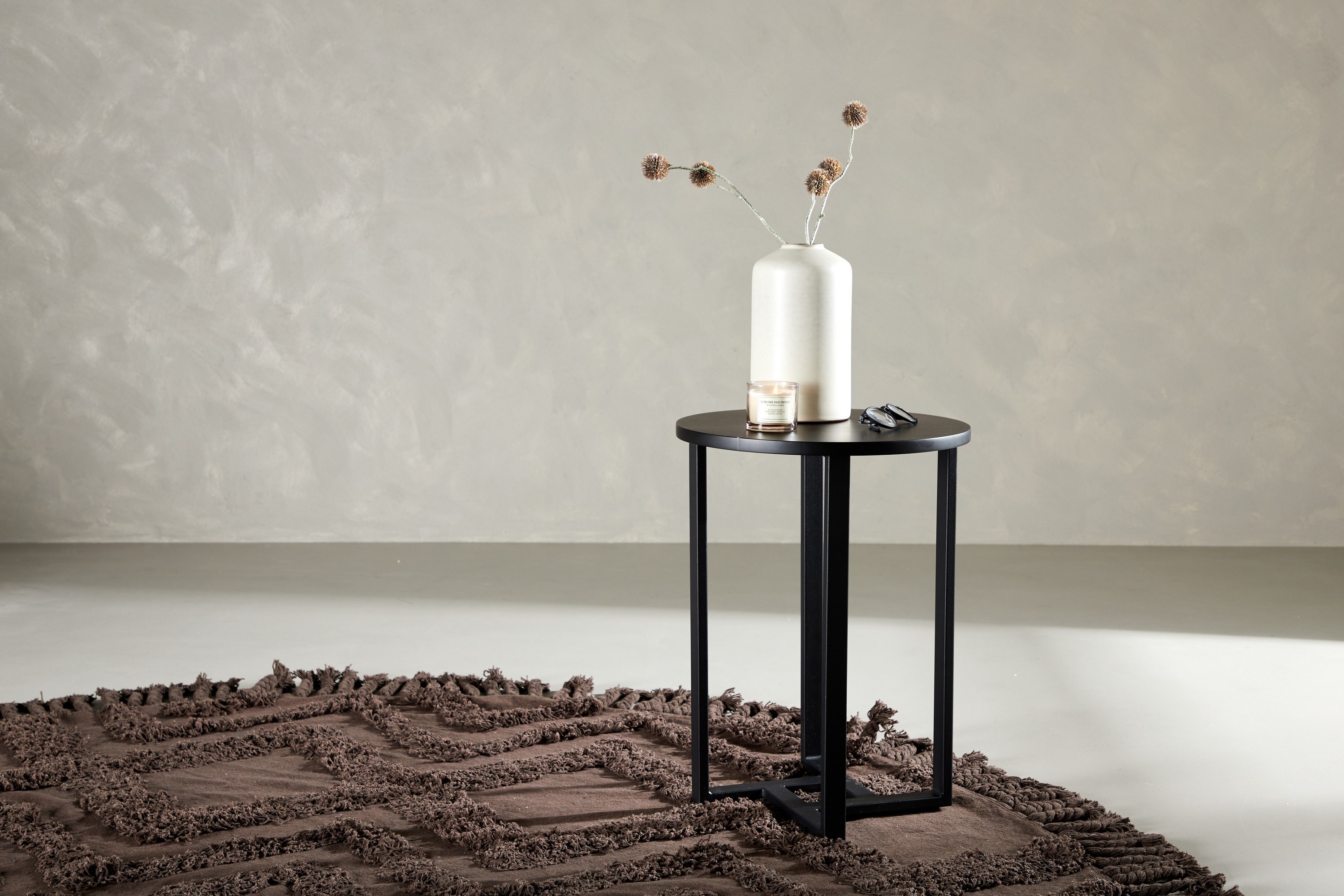 Lawton Soffbord 50 cm Runt Svart