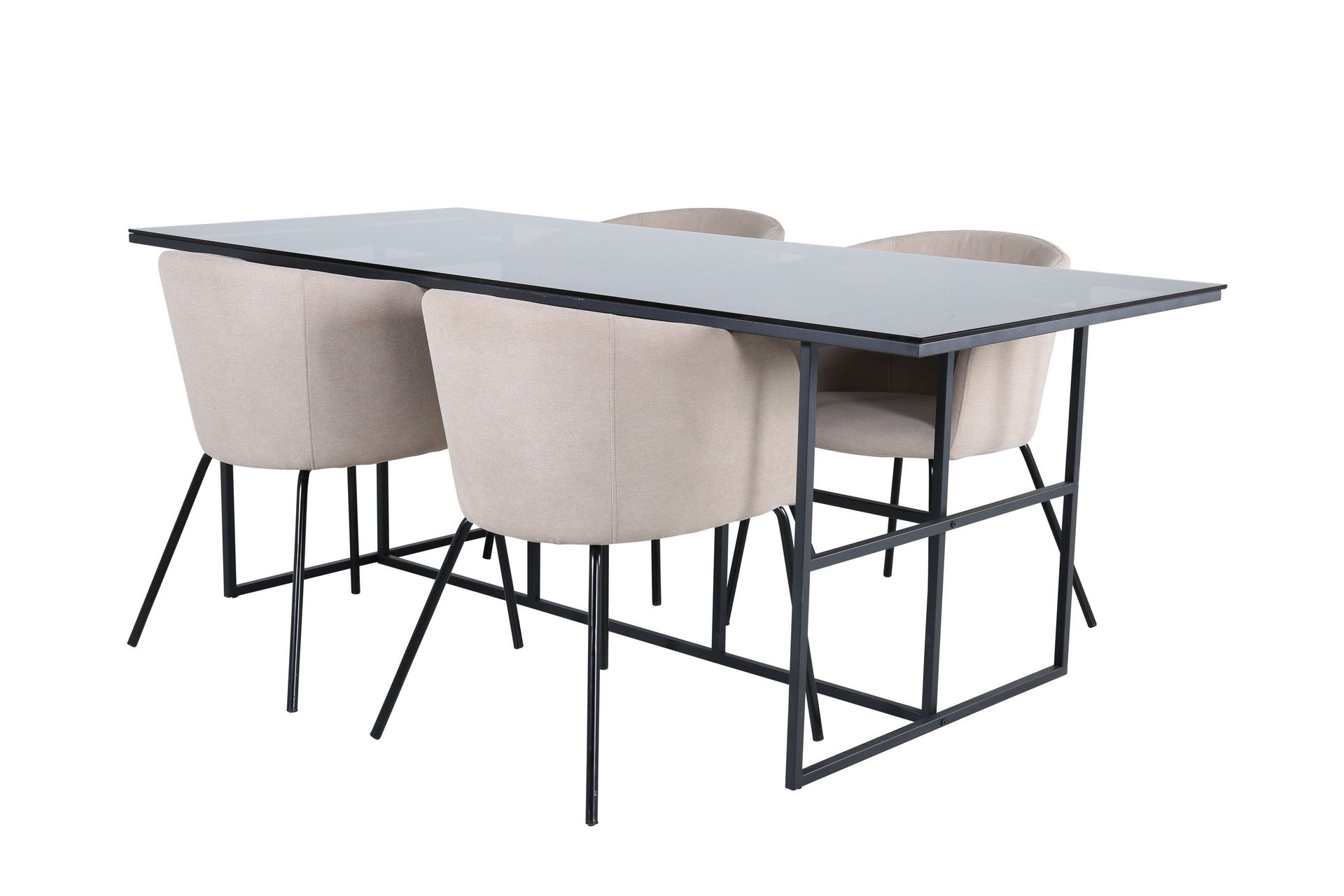 leif matgrupp 200 cm rektangulär med 4 berit stolar - beige