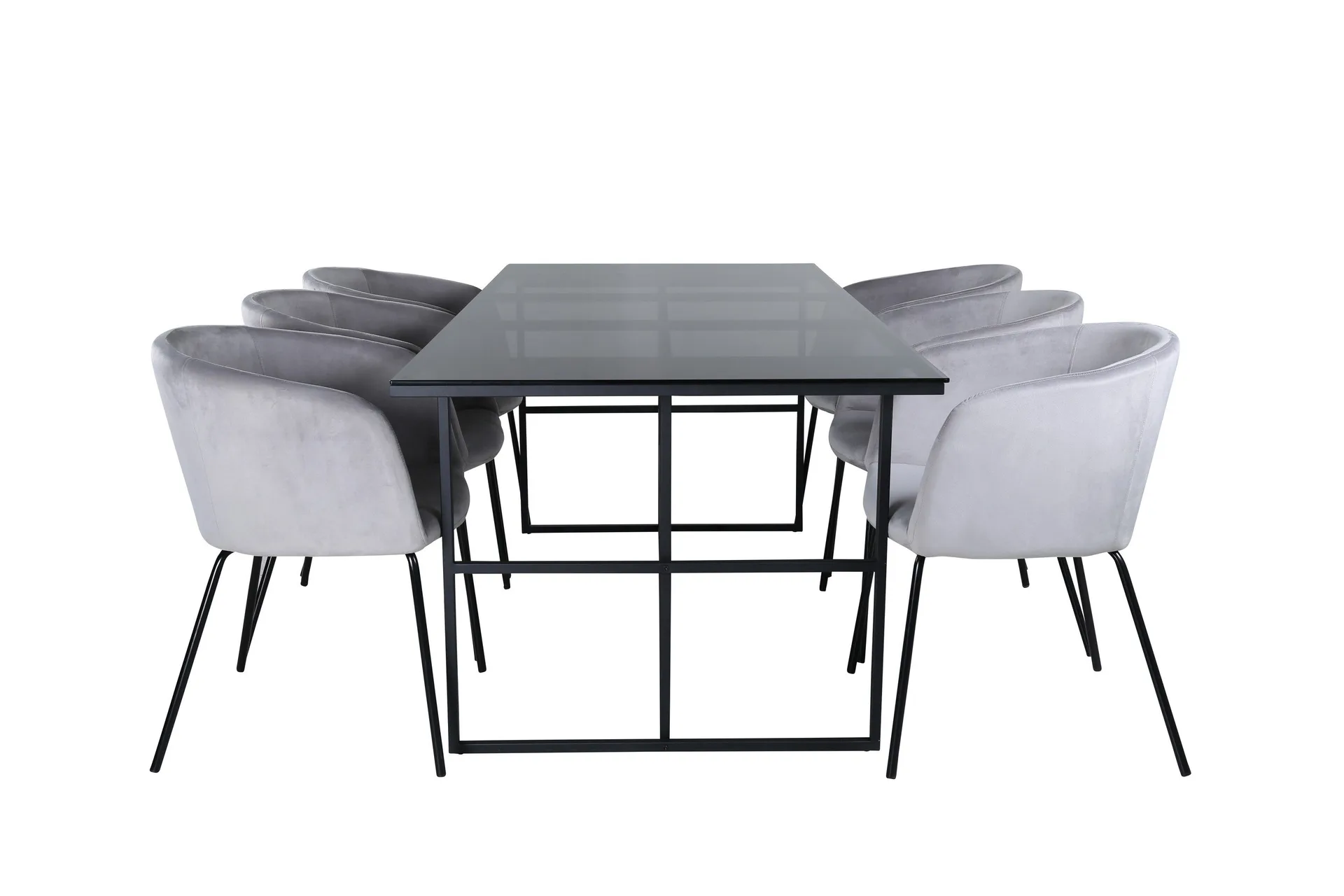 Leif Matgrupp 200 cm Rektangul&auml;r med 6 Berit stolar - Svart