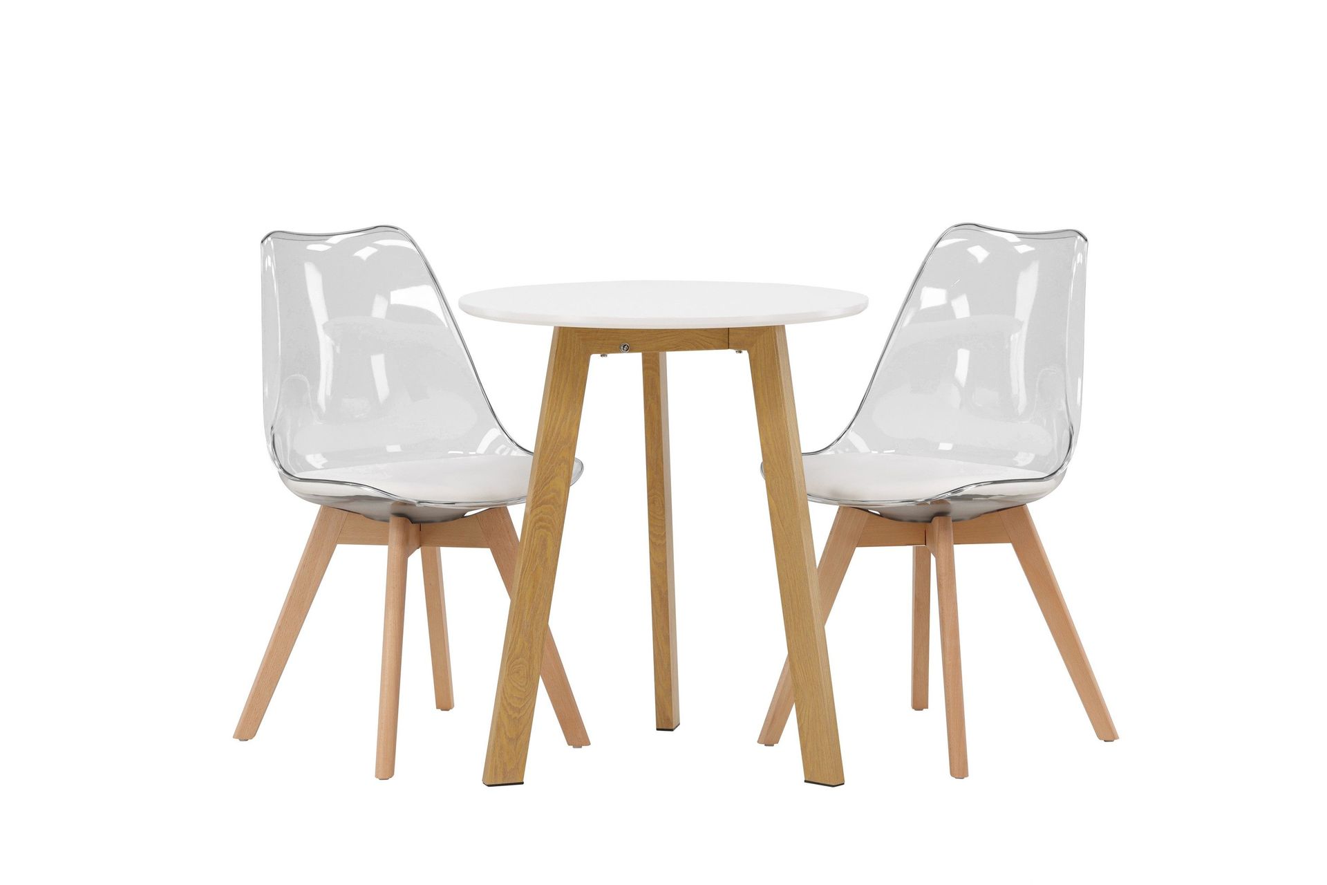 Leonora Matgrupp 65 cm Rund med 2 Edvin stolar - Vit