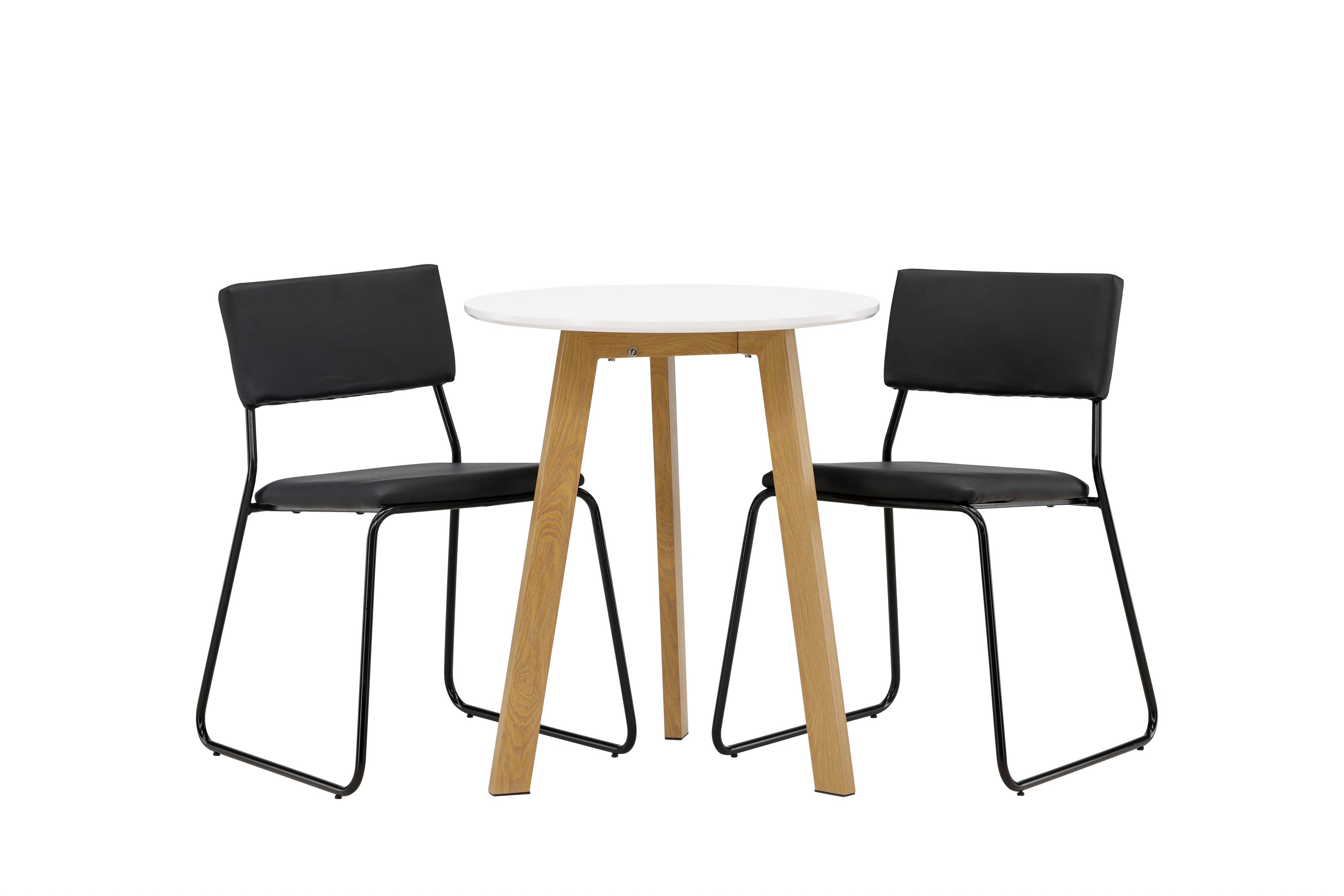 Leonora Matgrupp 65 cm Rund med 2 Kenth Stolar Svart
