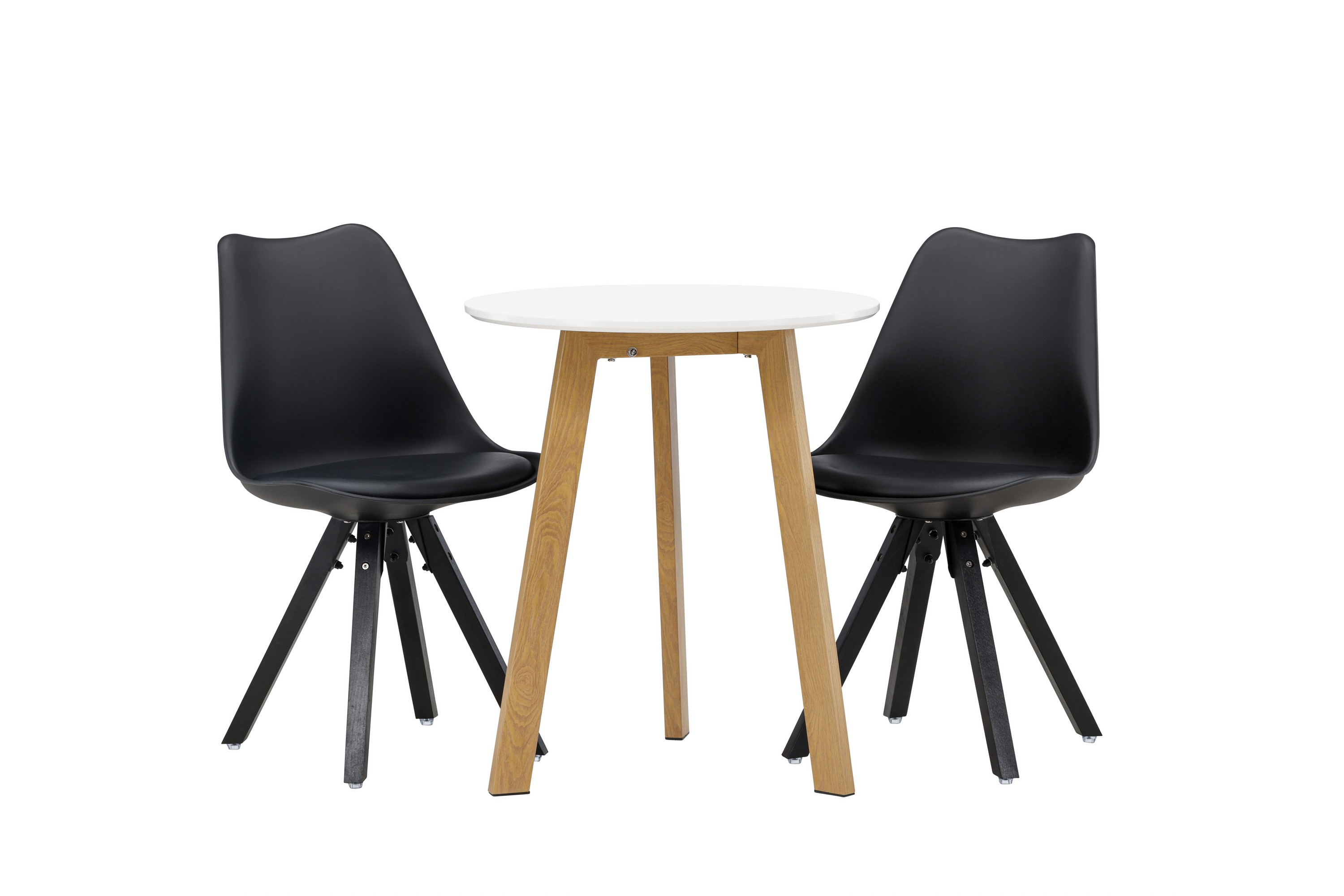 Leonora Matgrupp 65 cm Rund med 2 Zeno stolar Svart