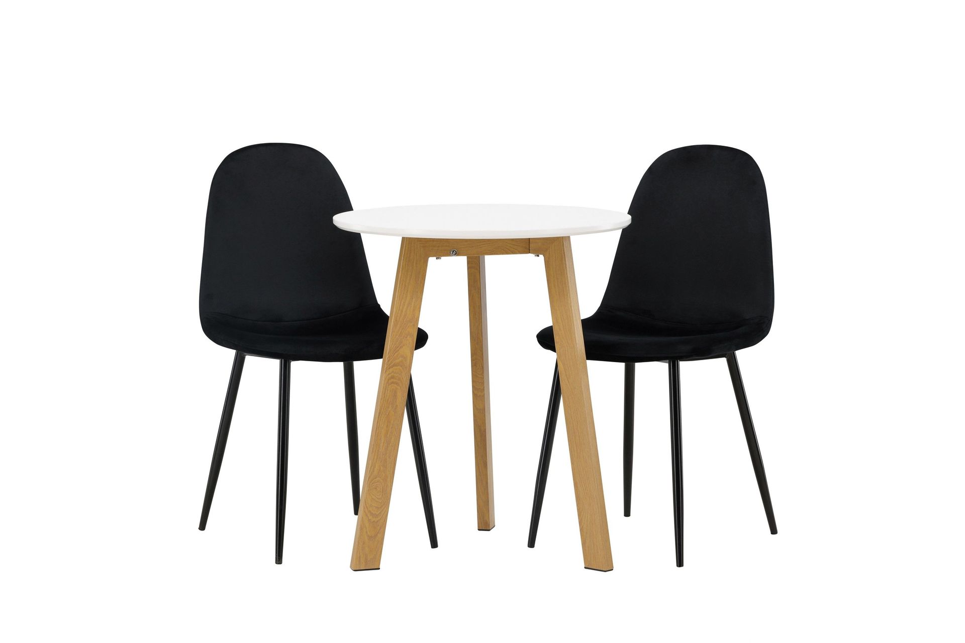 Leonora Matgrupp 65 cm Rund med 2 Polar stolar - Svart