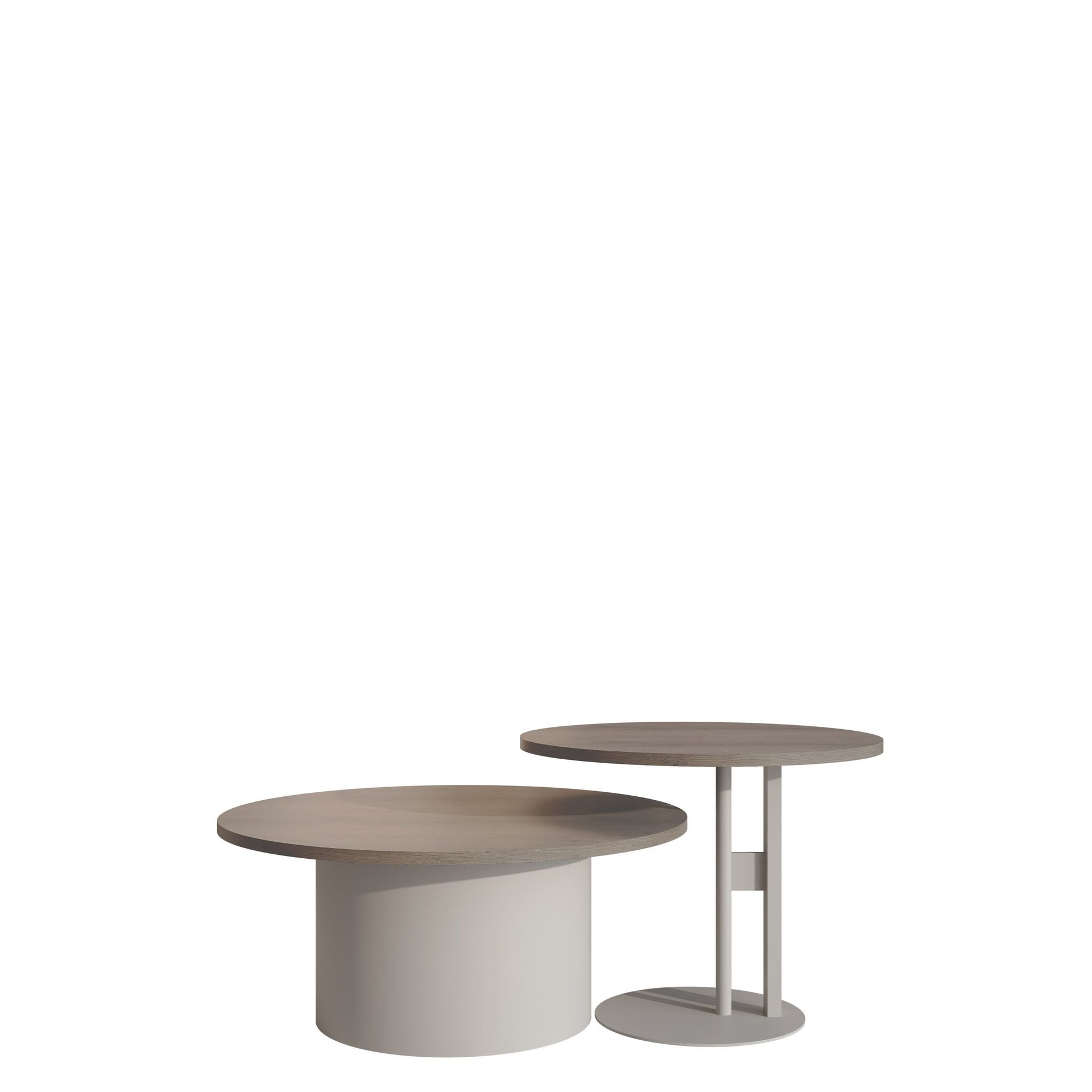 Lorvyn Satsbord rund 58/75 cm - Beige och ljusbrun