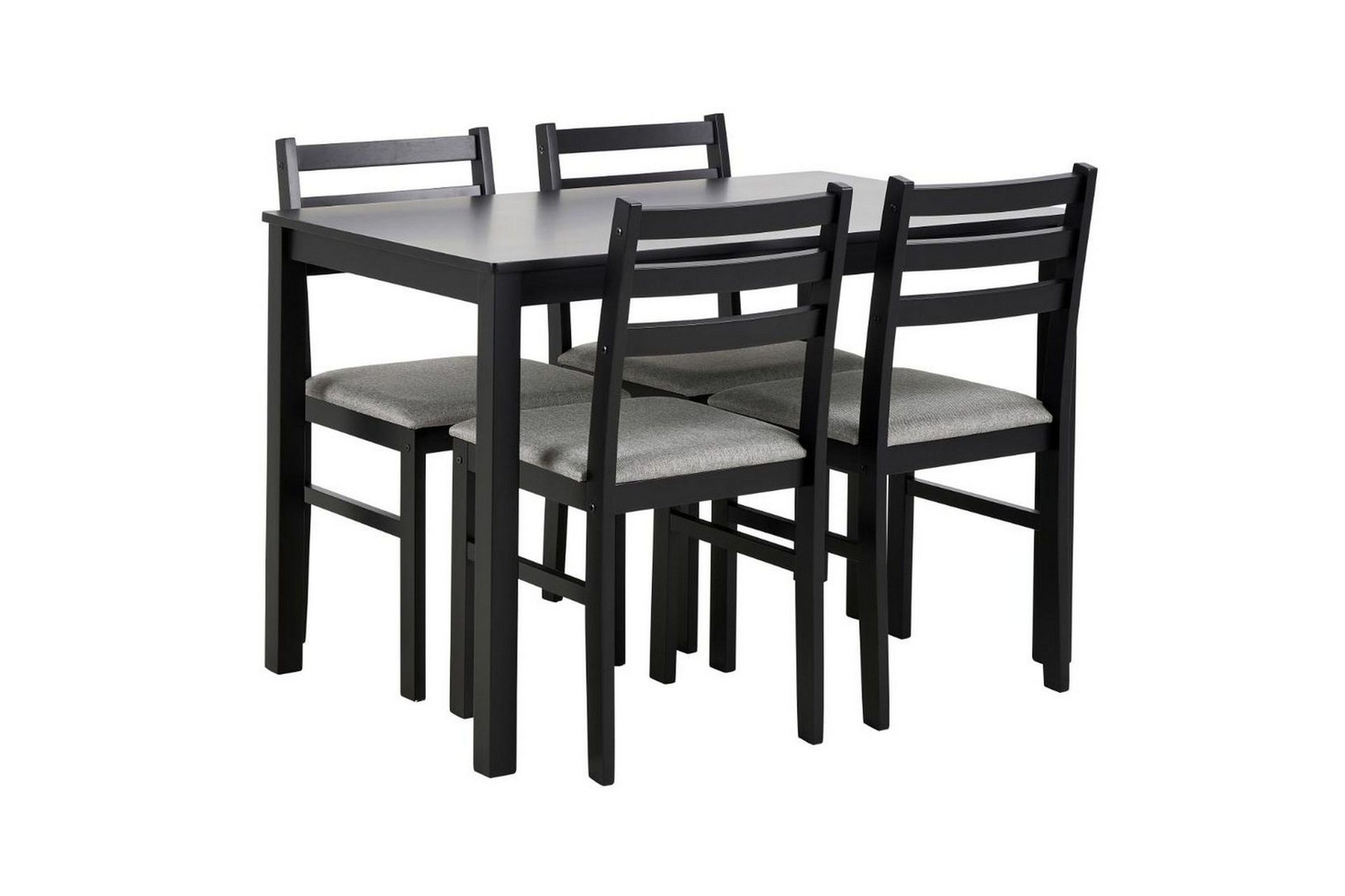 lumino matgrupp 110 cm + 4 st matstolar - svart