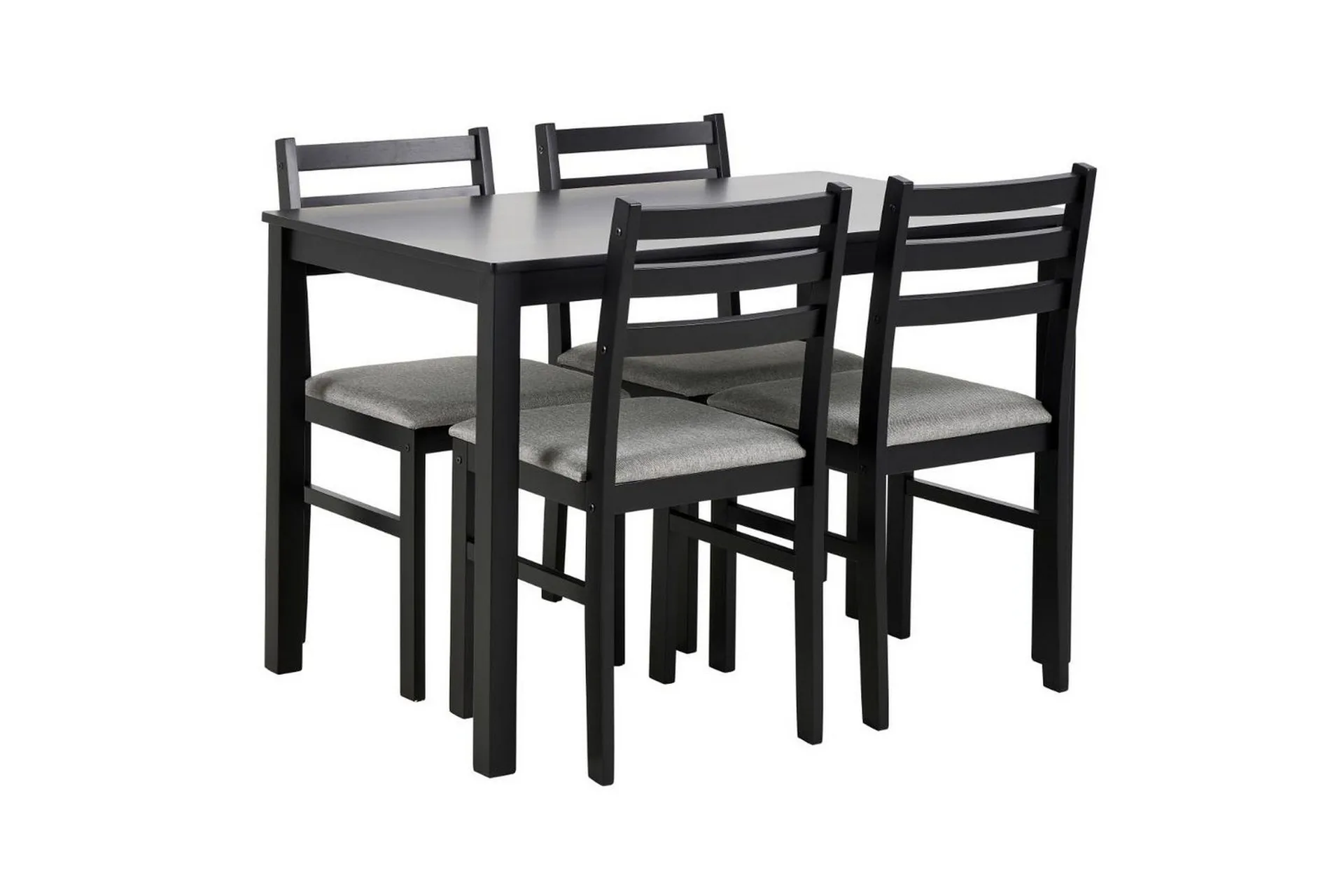 Lumino Matgrupp 110 cm + 4 st Matstolar - Svart