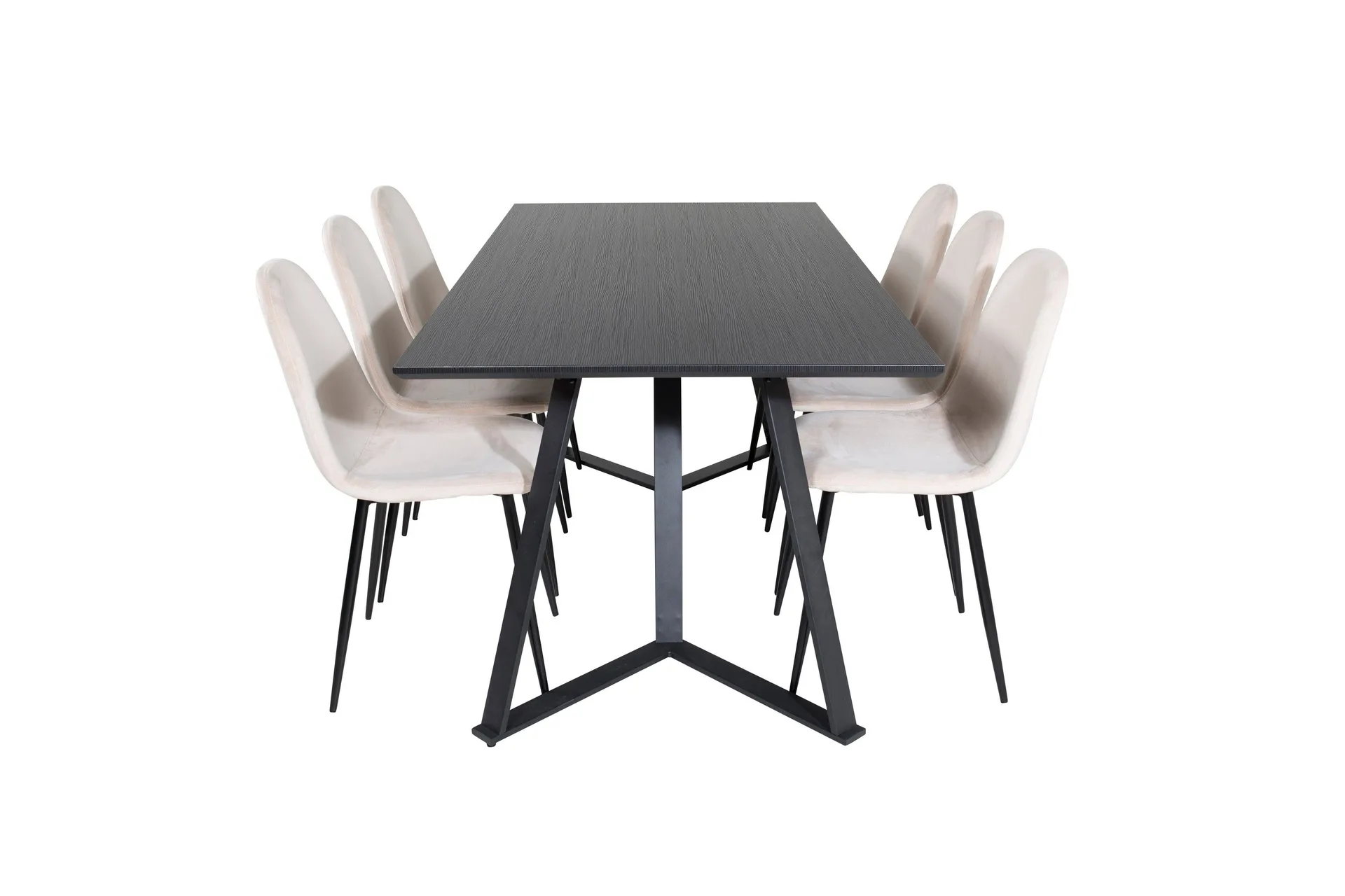 Marina Matgrupp 180 cm Rektangul&auml;r med 6 Polar stolar - Beige