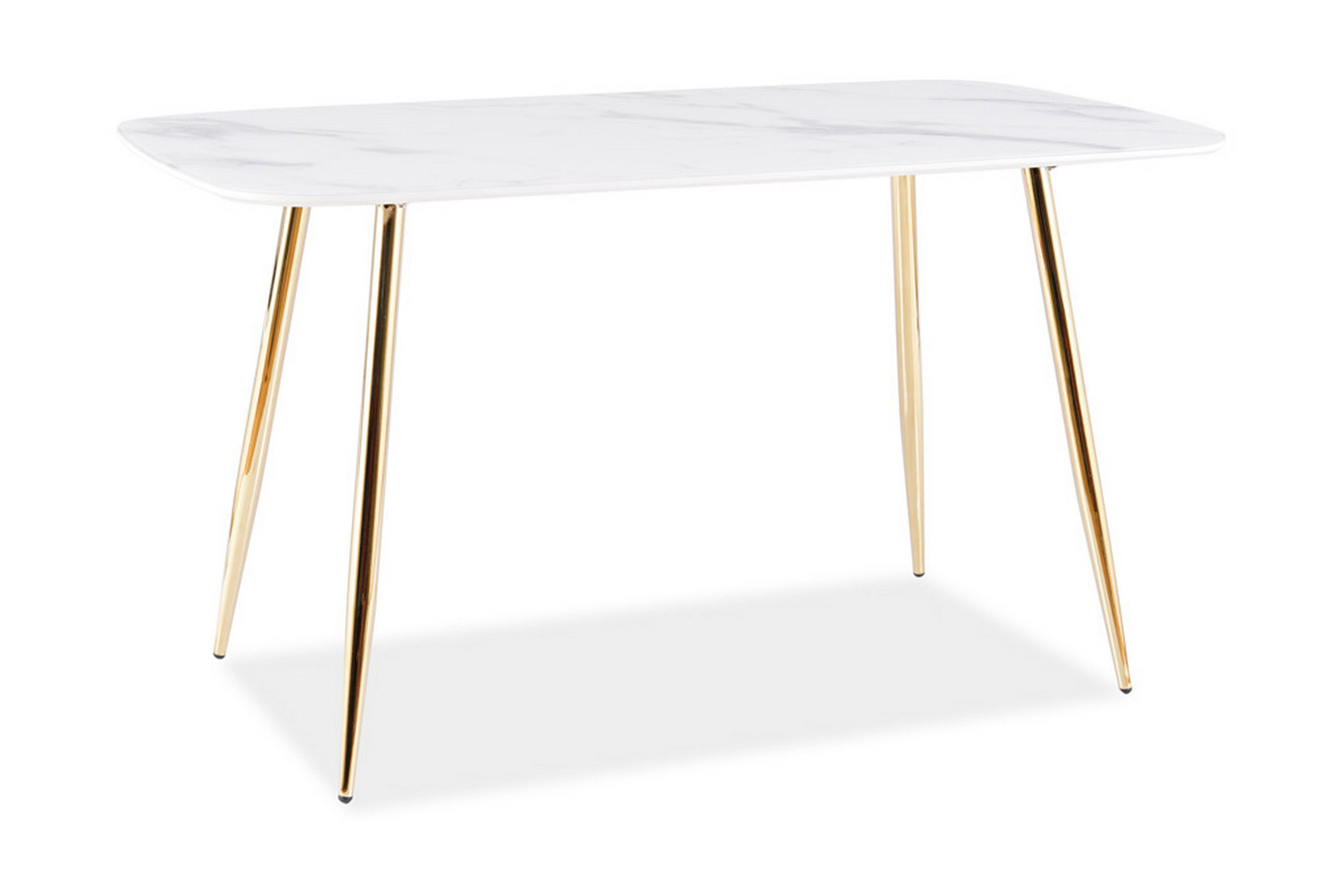 Matbord Kore 140 cm Marmorlook Glas/Vit/Guld