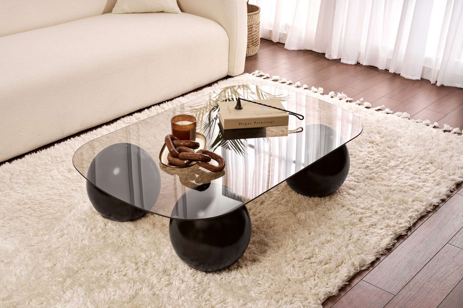 Maroulburg Soffbord 118 cm - Svart och brons