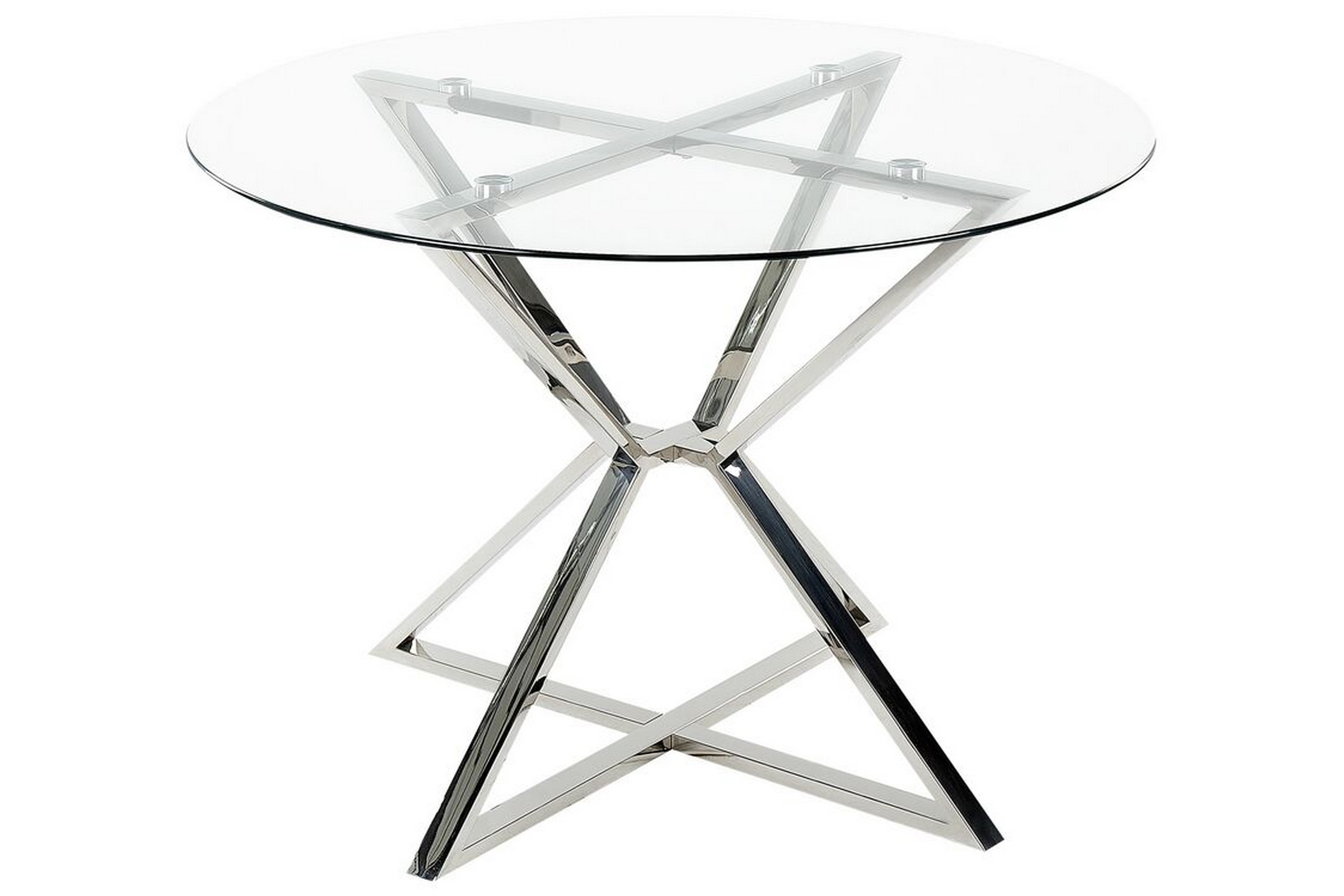 matbord hayder 105 cm rund - transparent/silver