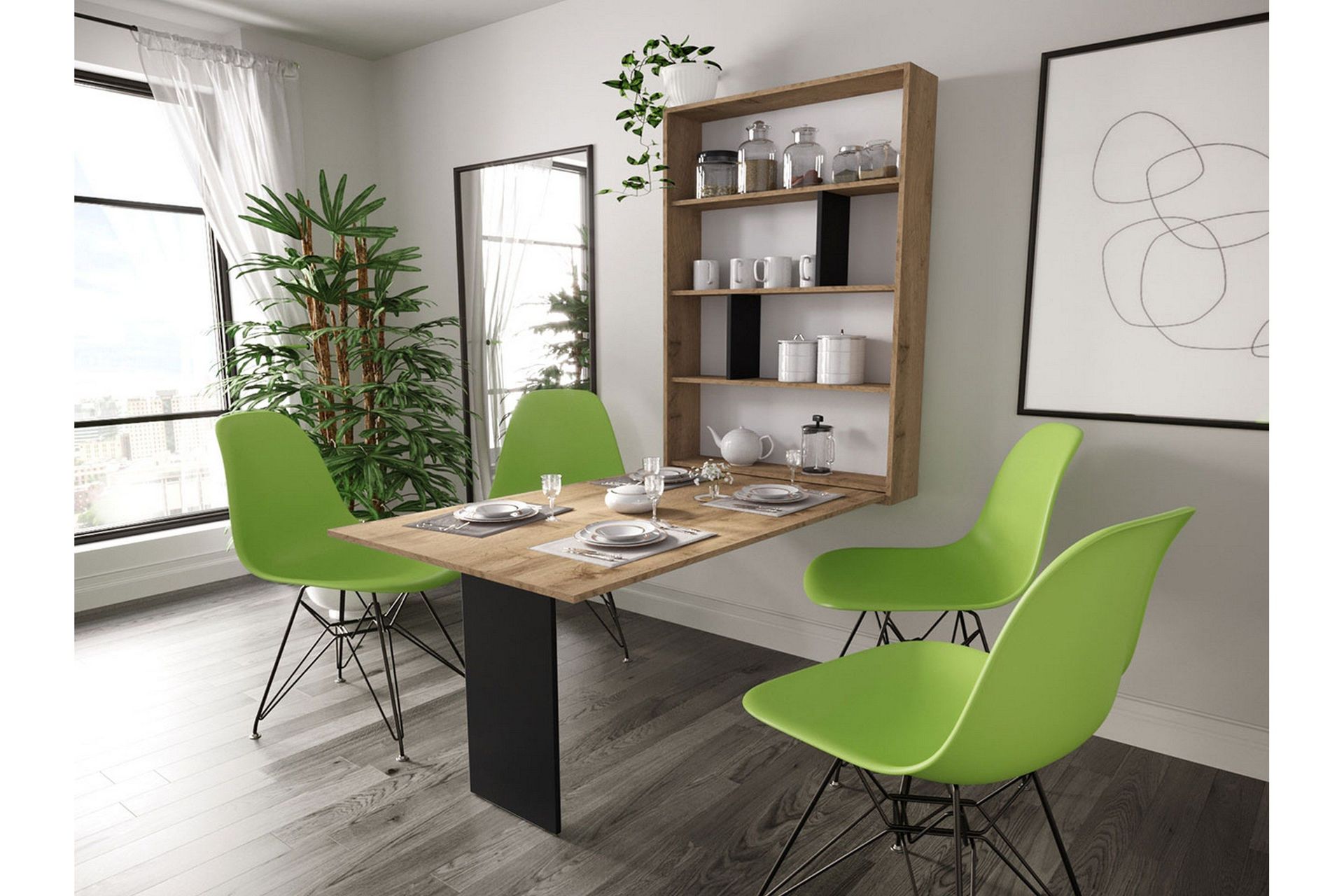 abi matbord 149 cm - trä/natur/svart