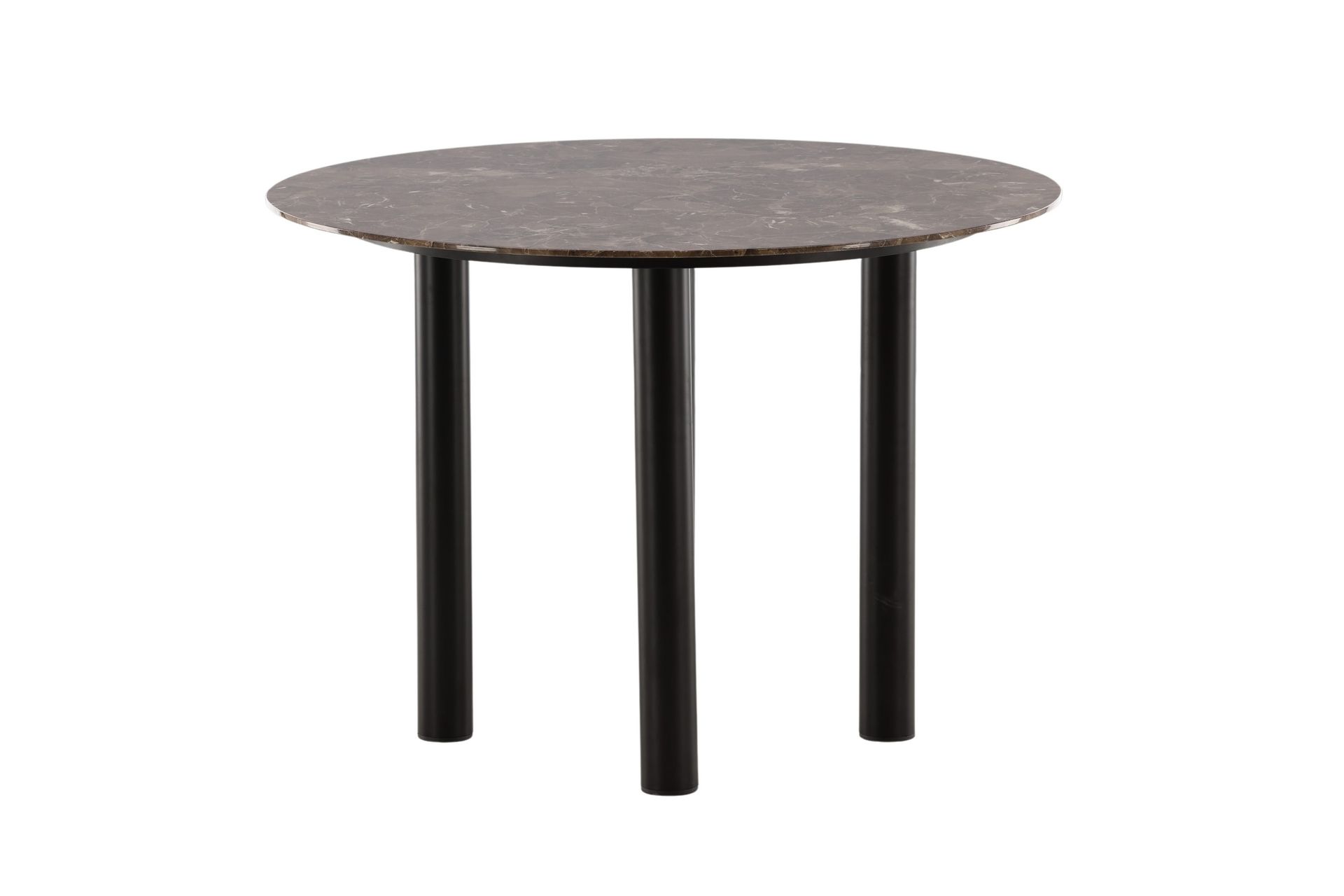 Havsten Runt Matbord 106 cm i Glas med Marmorutseende - Svart