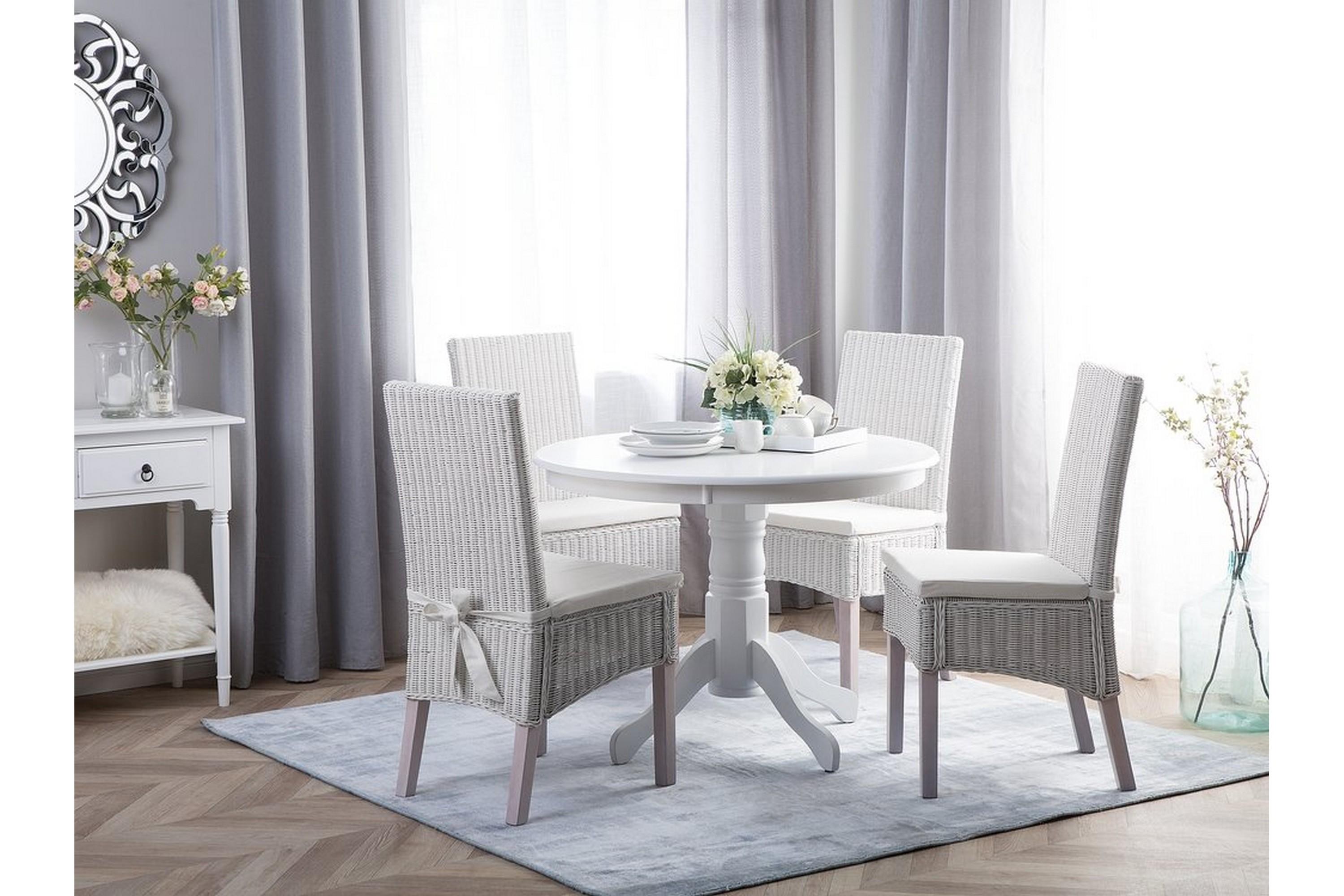 matbord akron 100 cm - vit