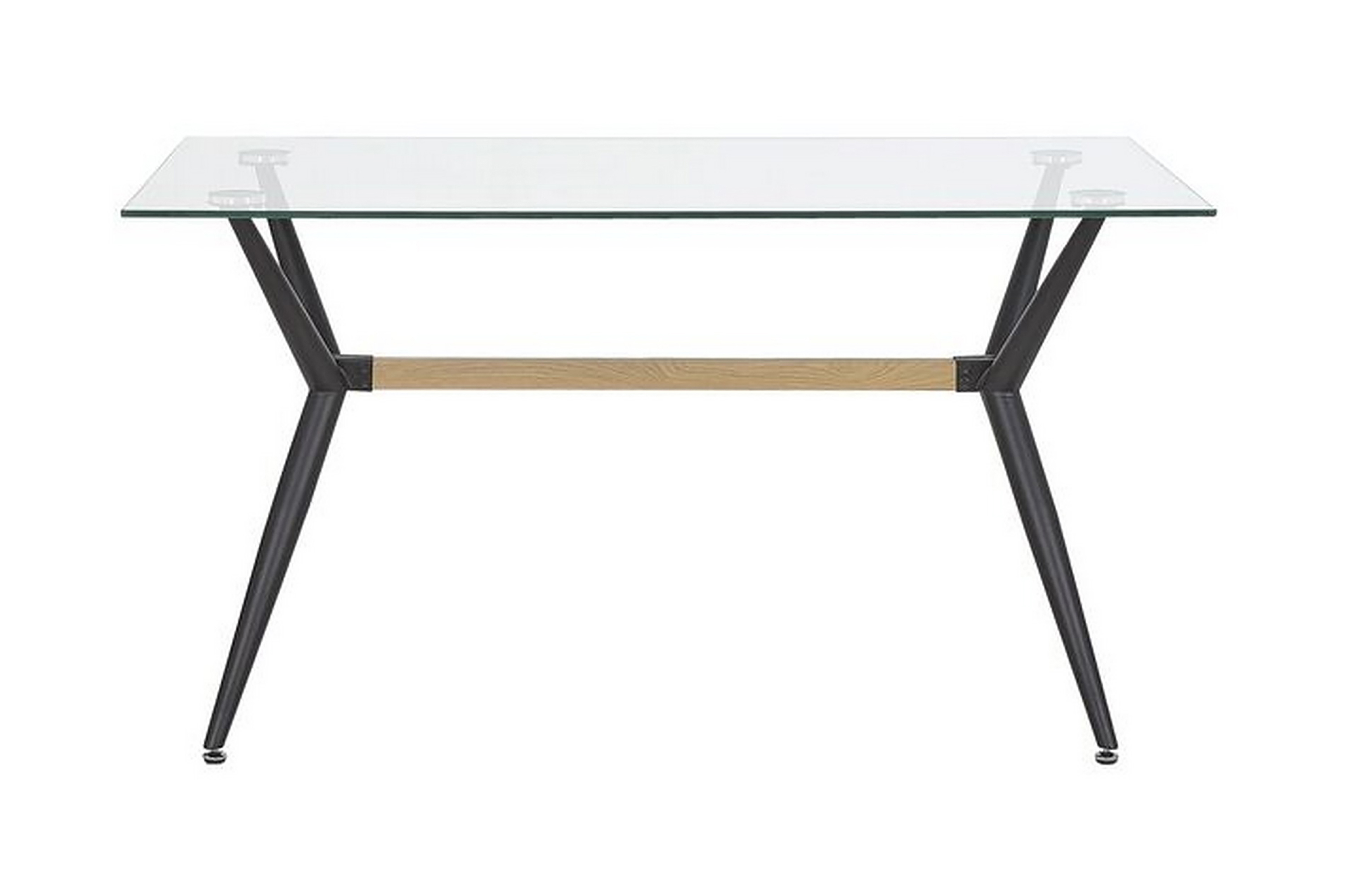 Matbord Aramina 140 cm Glas/Svart