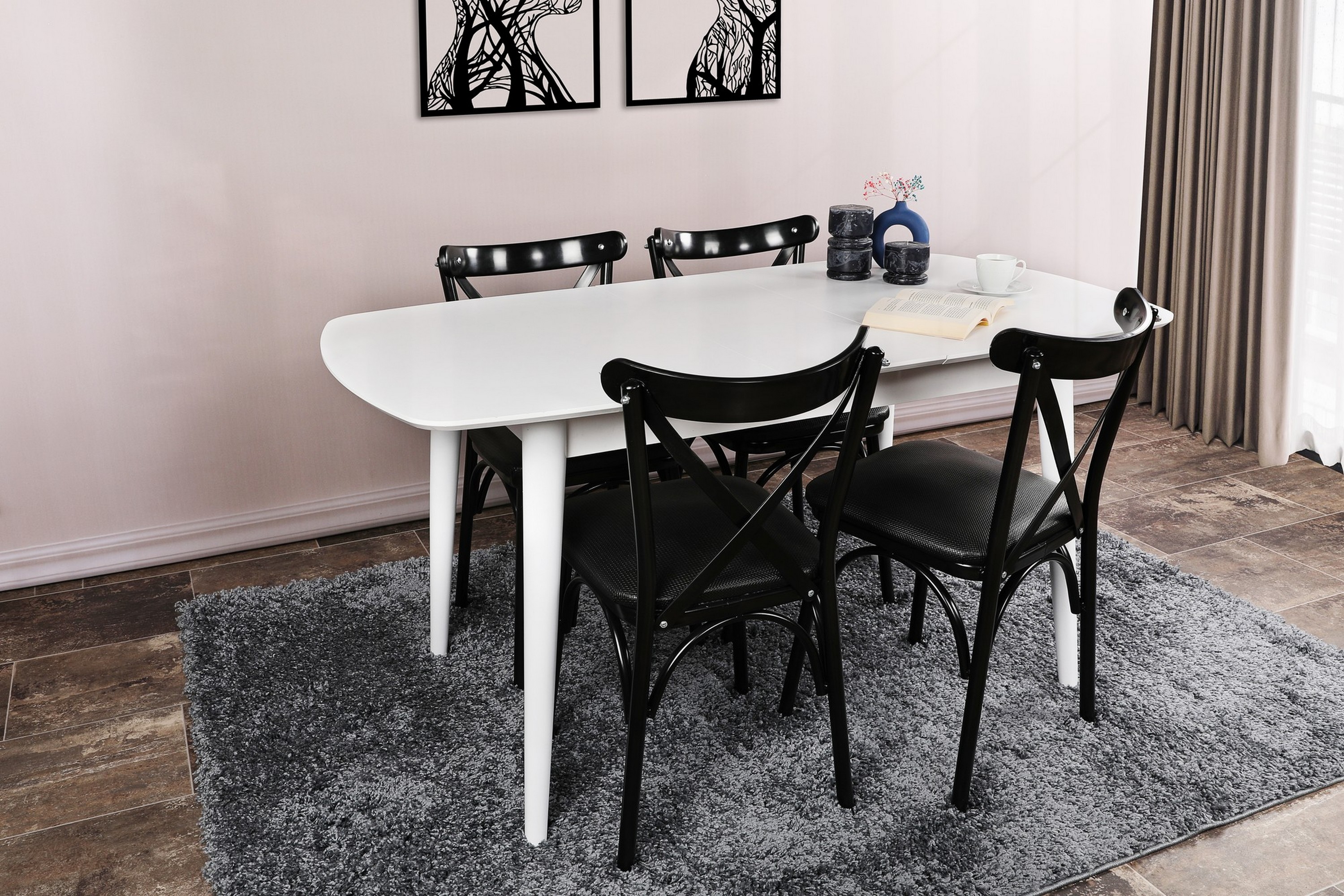 Matbord Kamaria 130x75x130 cm Vit