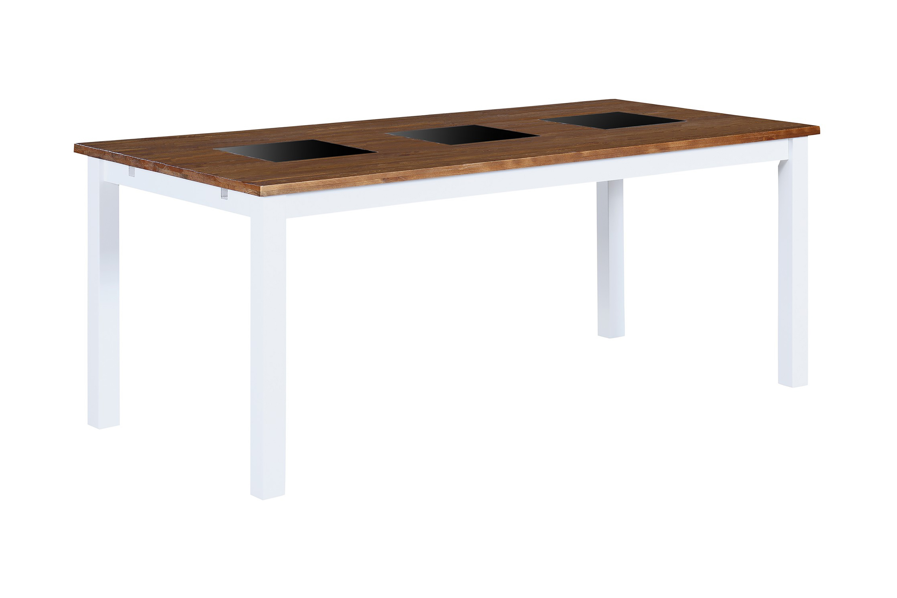 Matbord Octavia Förlängningsbart 90 cm Natur/Vit/Svart