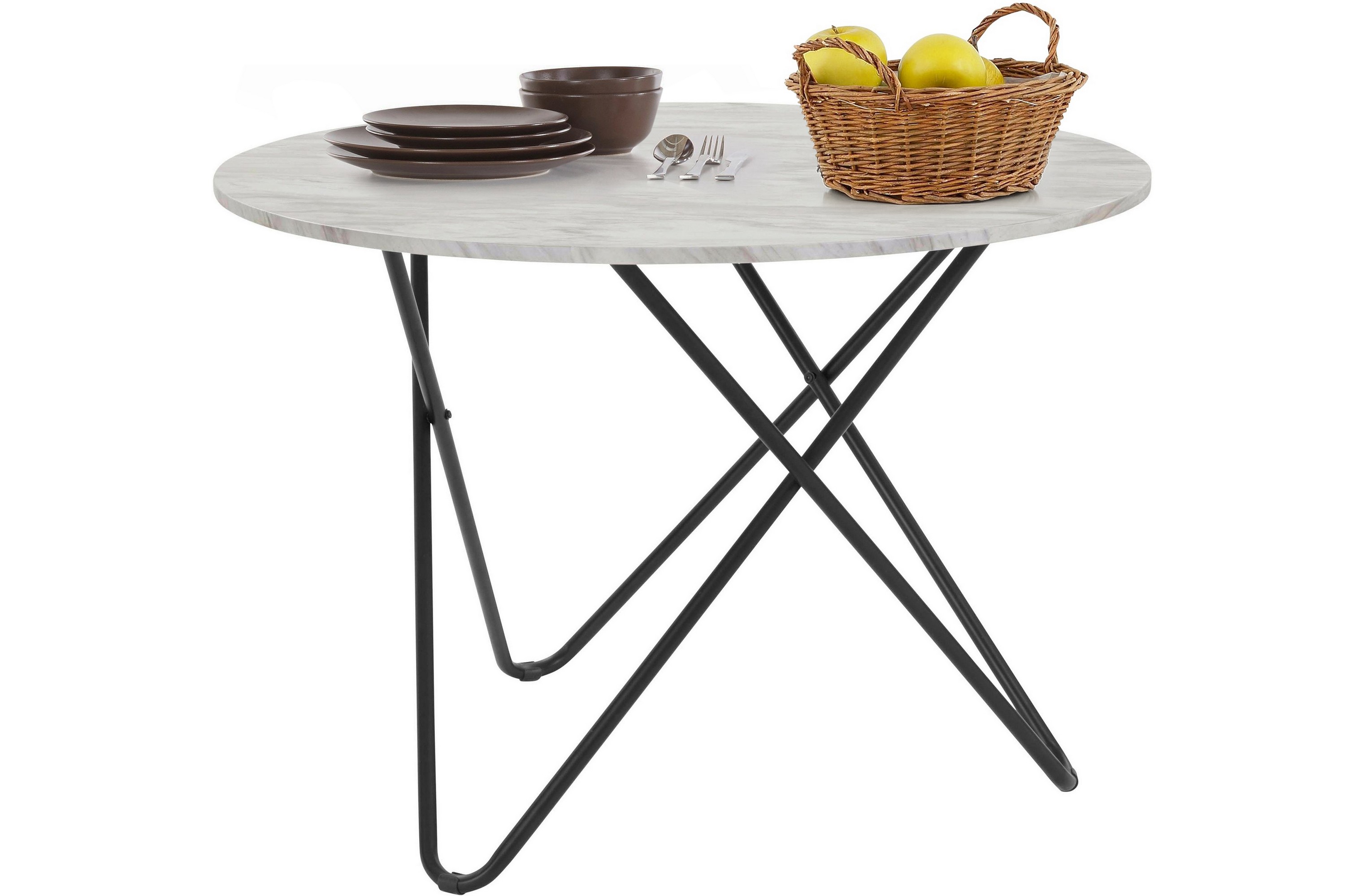 Matbord Skarje Runt 110 cm GråVit