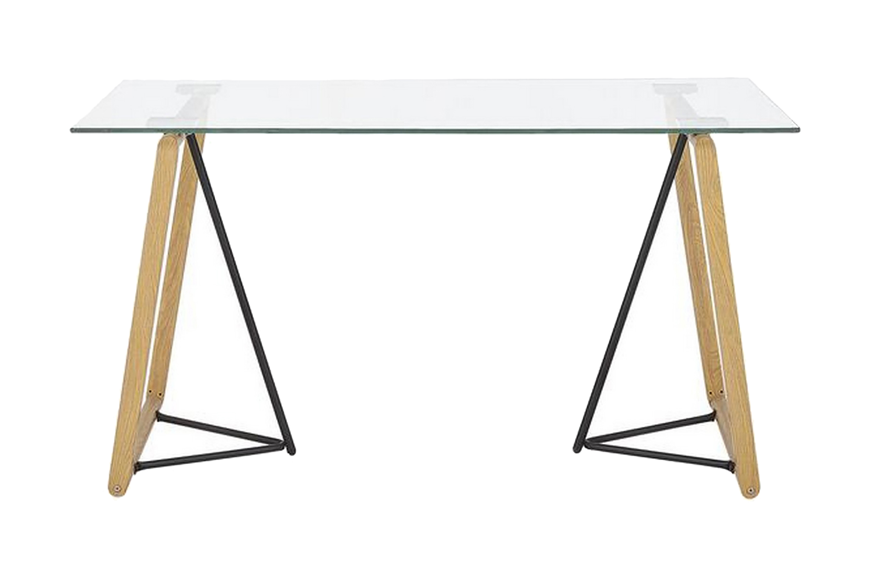 Matbord Wauna 140 cm Glas/Ljusbrun/Svart