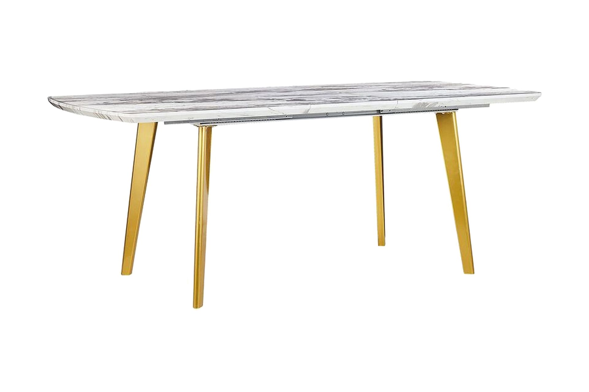 Mosby Matbord 200 cm Hopf&auml;llbart - Vit/Guld