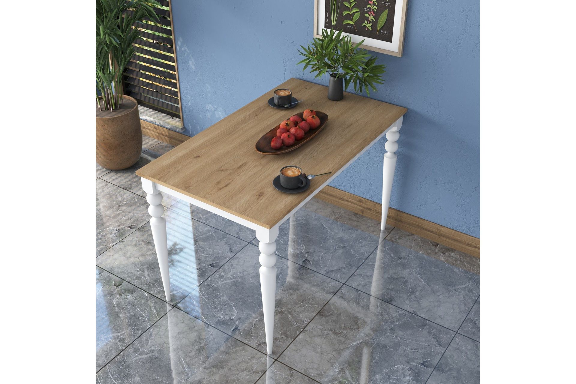 Naryani Matbord 120 cm - Valn&ouml;t/Vit