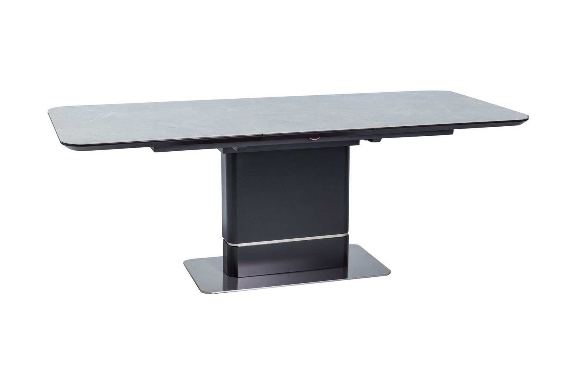Psyri F&ouml;rl&auml;ngningsbart Matbord 160 cm - Keramik/Gr&aring;/Svart