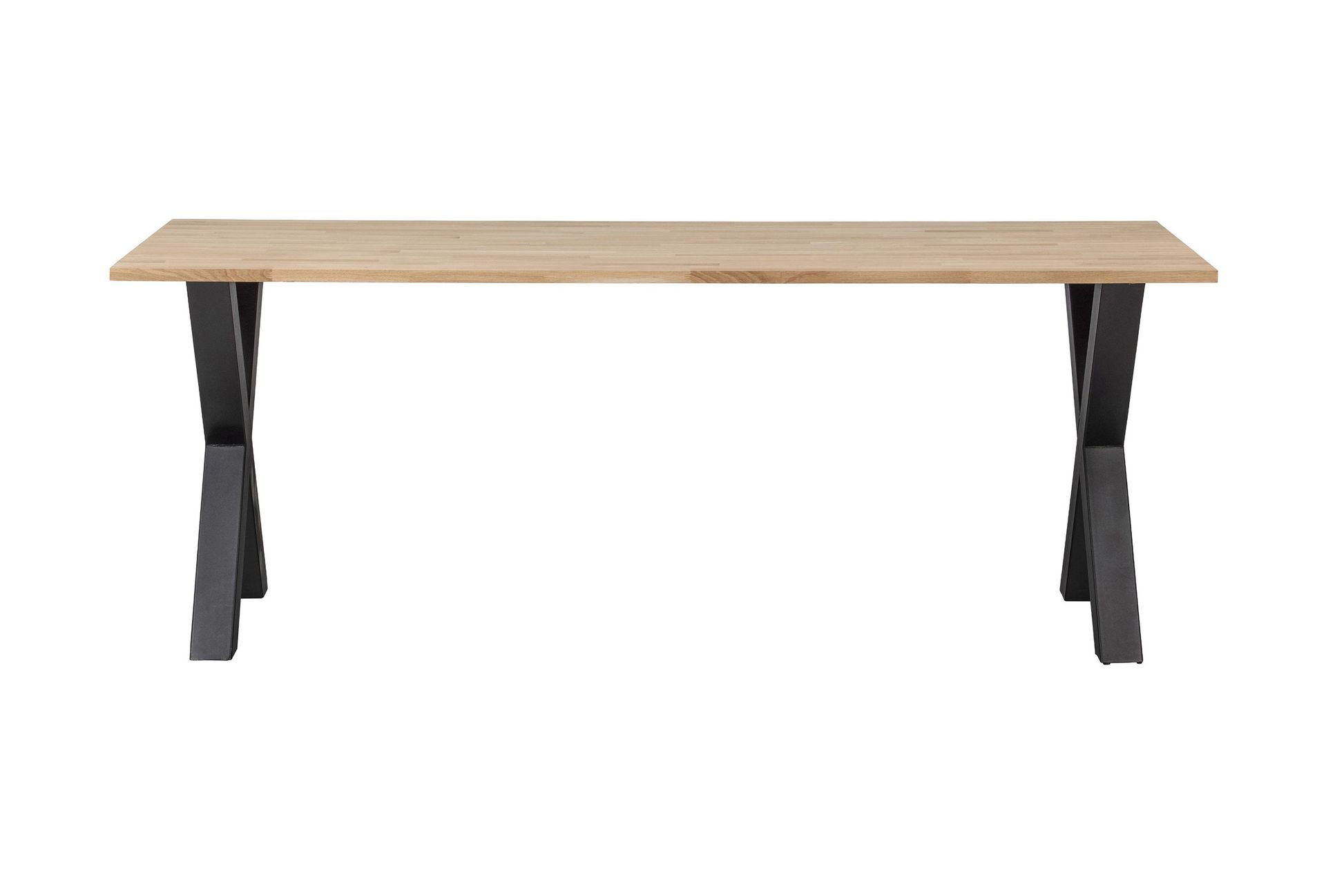 Tablo Matbord X-Formade Ben 220 cm Obehandlat - Ek/Svart