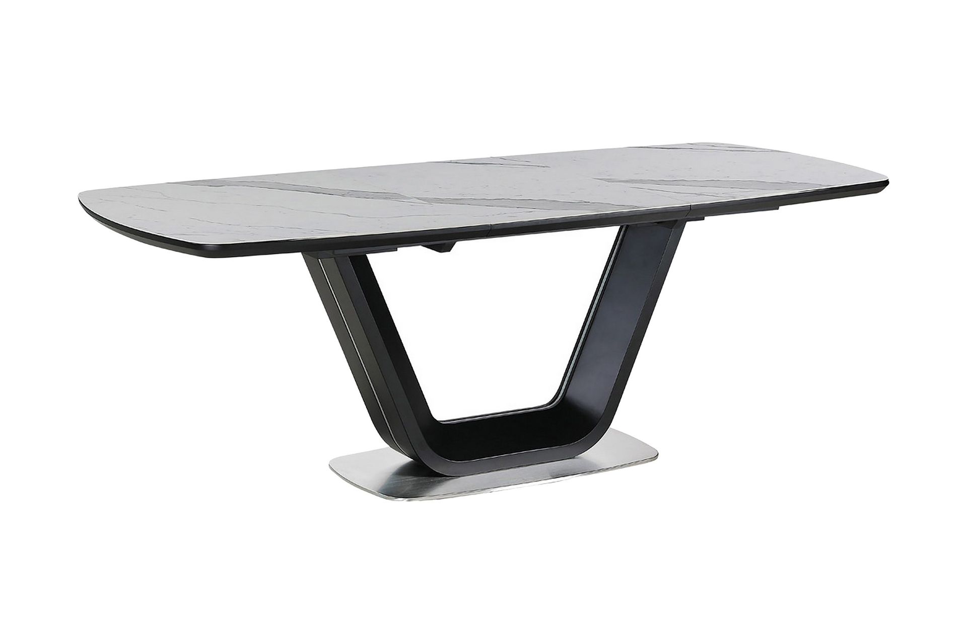 Ventera F&ouml;rl&auml;ngningsbart Matbord 160 cm - Keramik/Svart/Vit