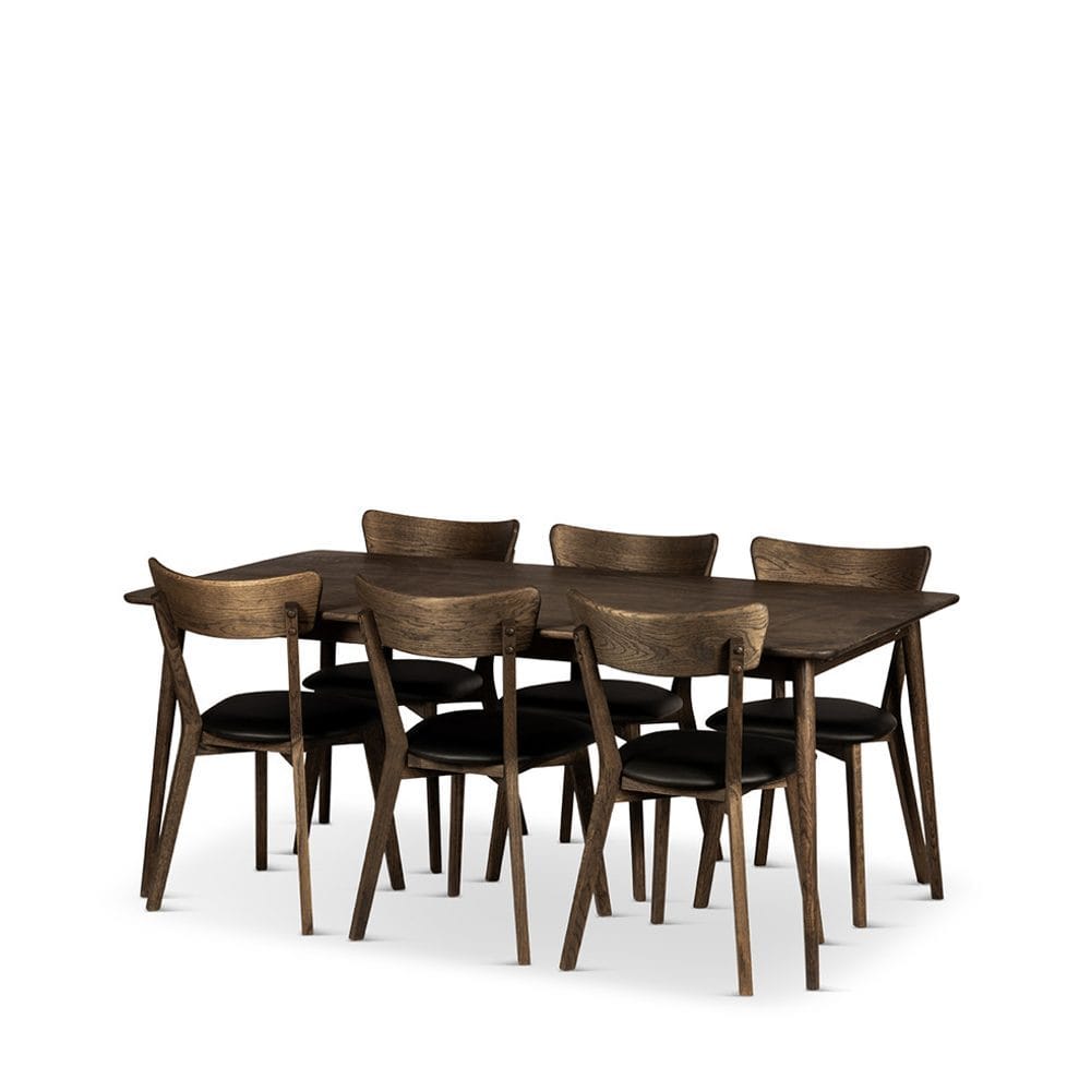Matbord Nyborg 180 cm med Stolar - 180x90x75 cm, 6 st Ekeby-stolar