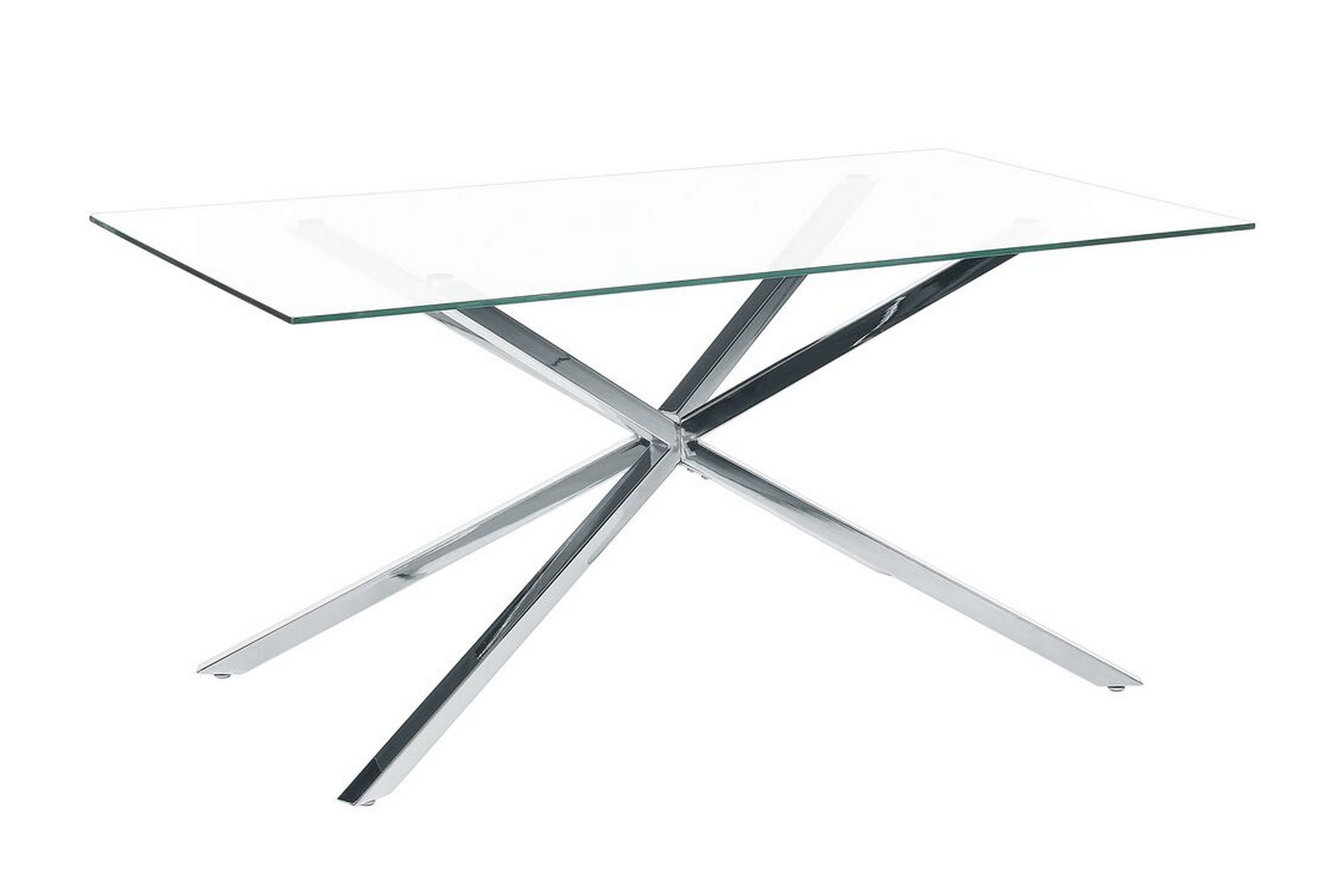 matbord rimbey 90x160 cm - transparent/silver