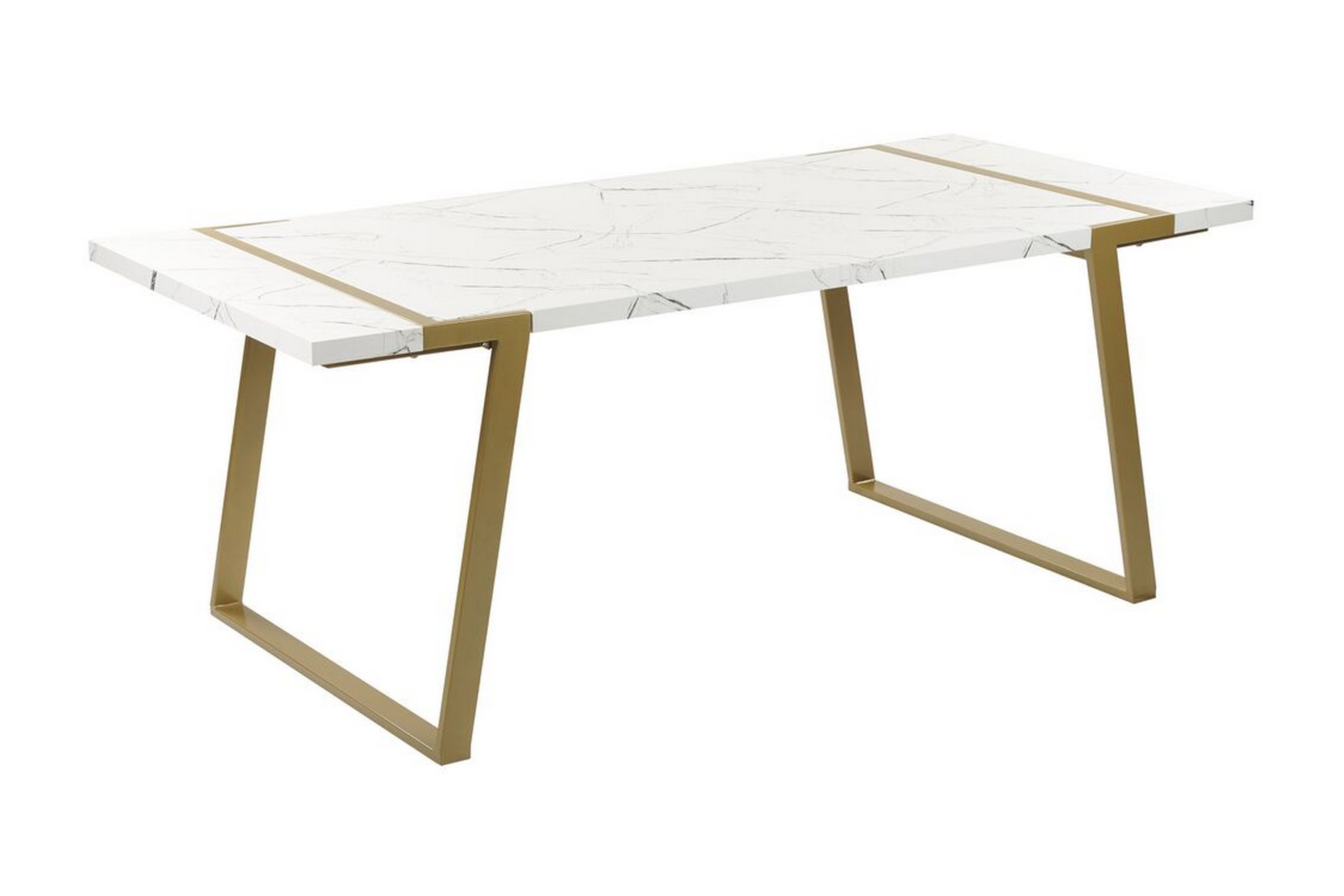 Matbord Stensby 90x200 cm Vit/Guld