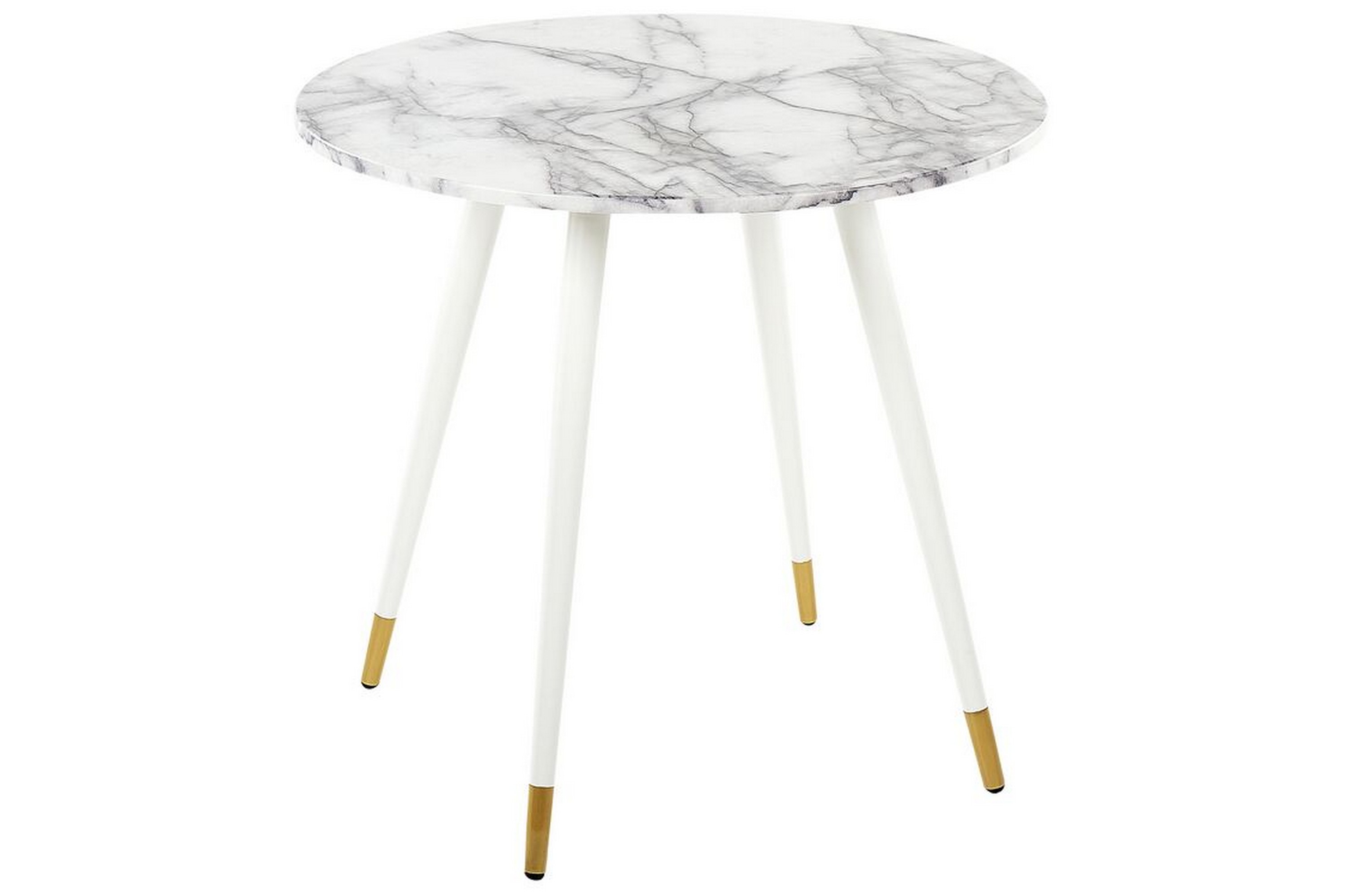 matbord wellon 80 cm - vit/guld